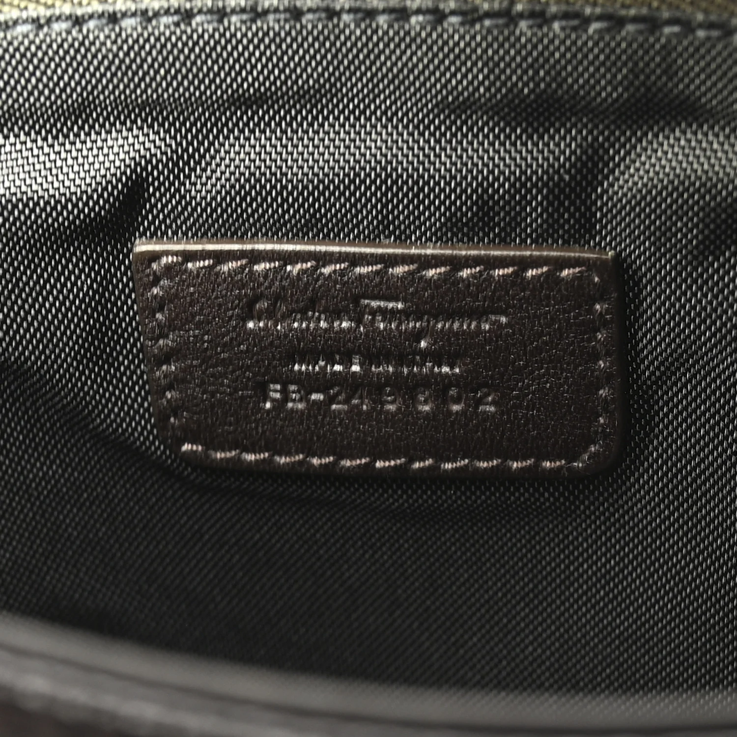 Stamped Calfskin Crossbody Bag Brown