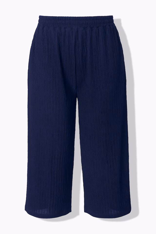 Textured Jersey Elastic Waist Culottes