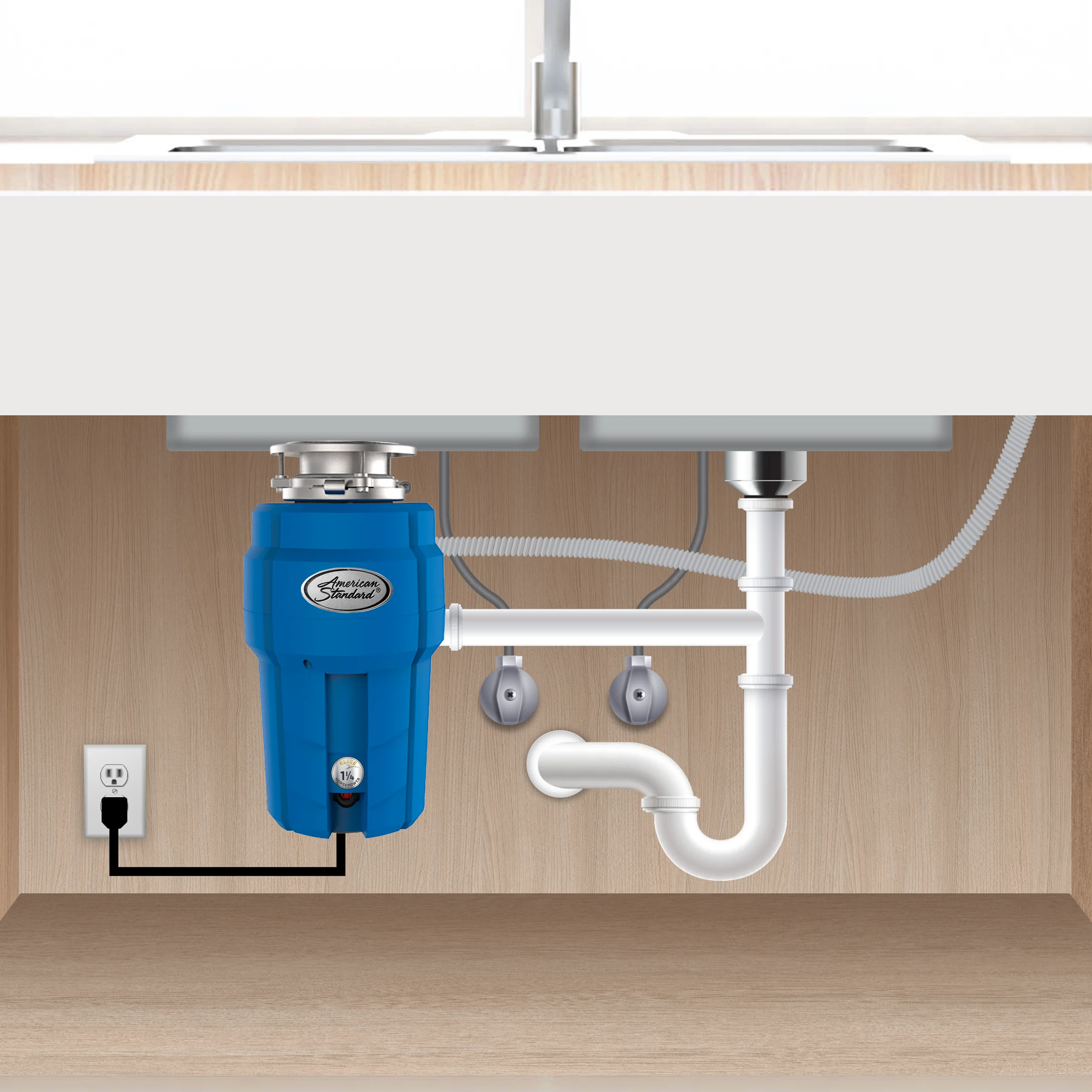 American Standard Elite Premium 1 - 1/4 HP Continuous Feed Garbage Disposal ASE - 125 - HT