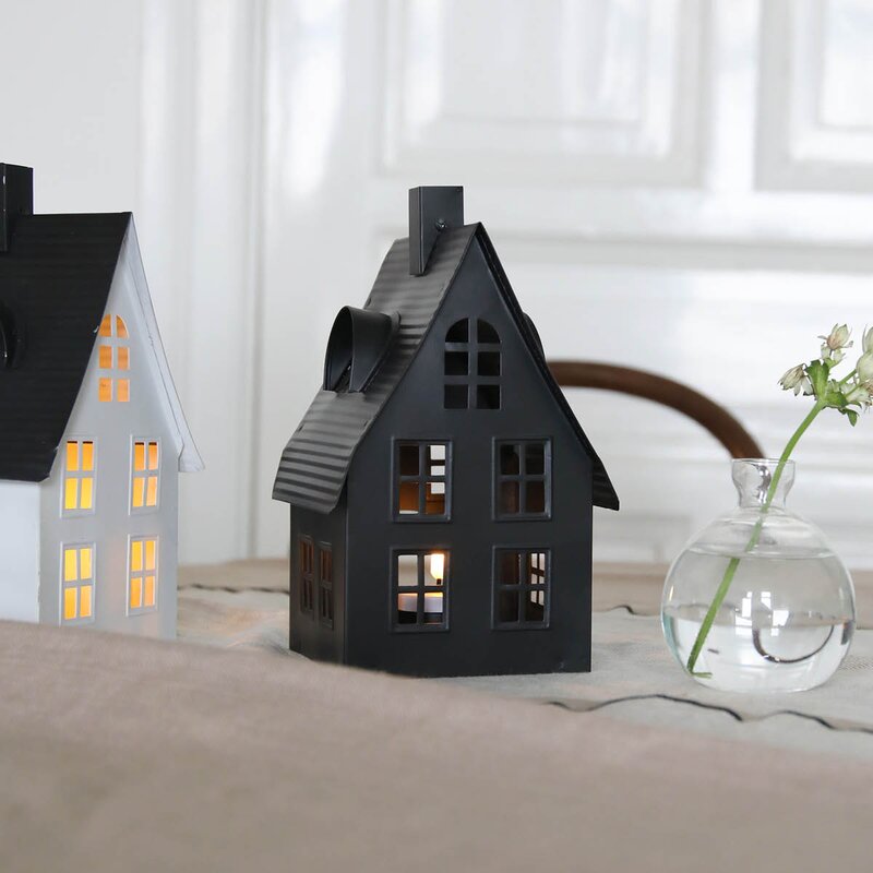 Luton lyshus 1 lys 23 cm svart
