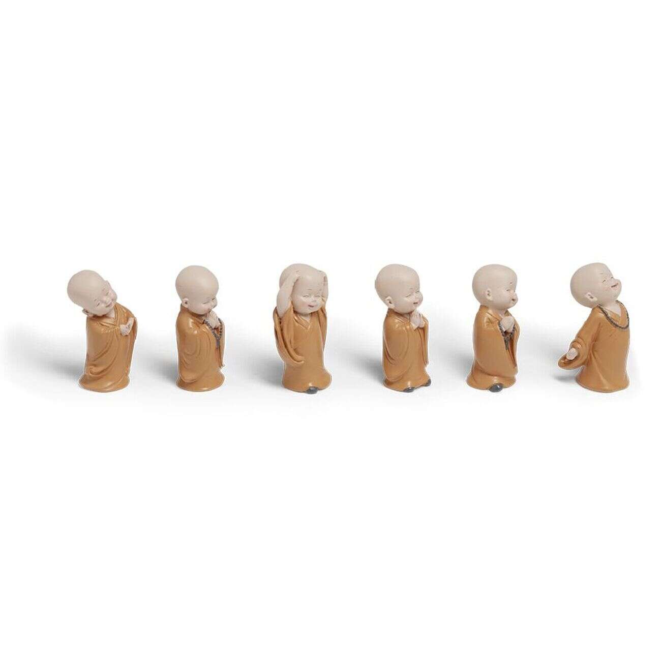 Figurine Bouddha moine polyrésine debout - 6 postures