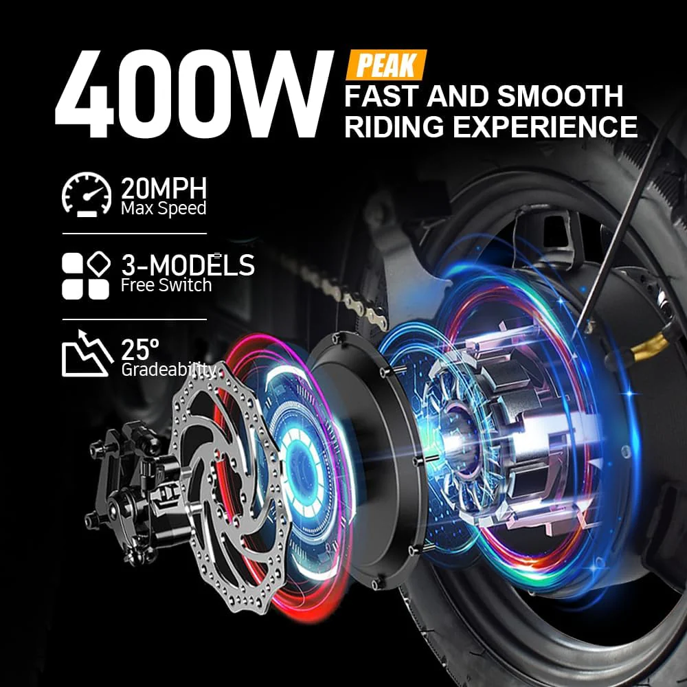 Folding Electric Bike for Adult 400W Brushless Motor Ebike with 48v30A 1440WH Removable Battery UP to 23Mph, 14