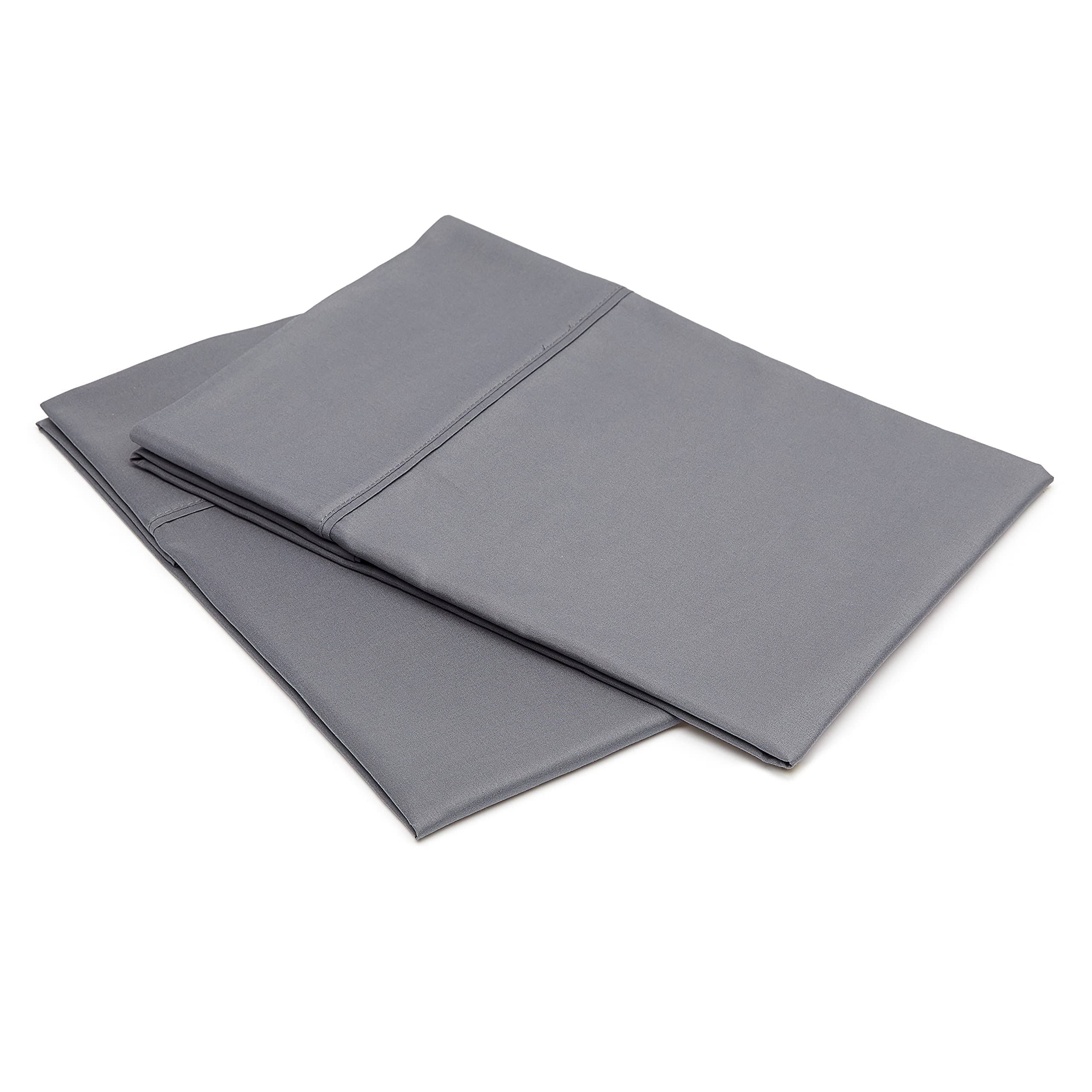 Basics Light-Weight Microfiber Pillowcases - 2-Pack, King, Dark Grey
