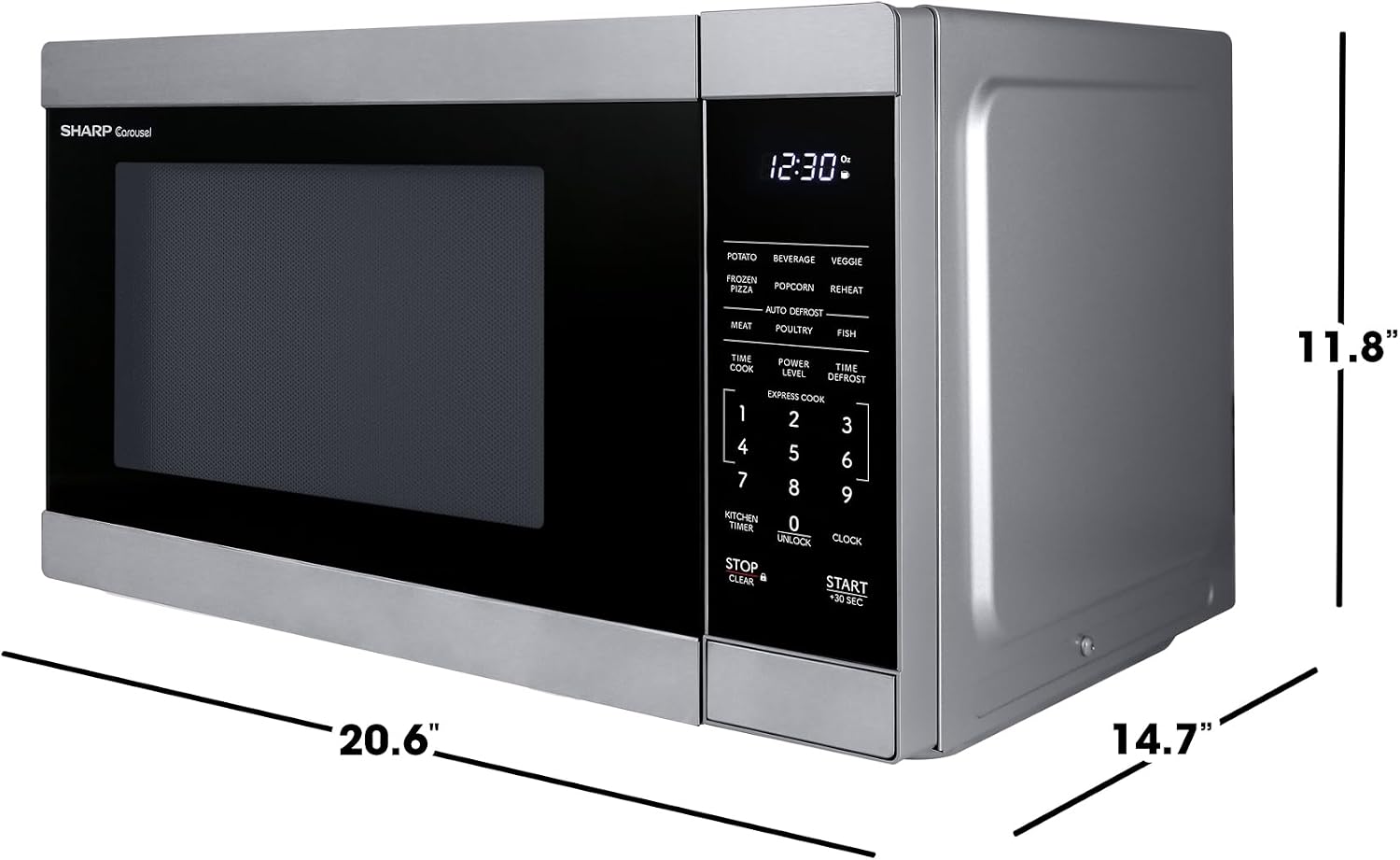 Sharp SMC1162KS 1.1 cu1000W Stainless Steel Countertop Microwave Oven