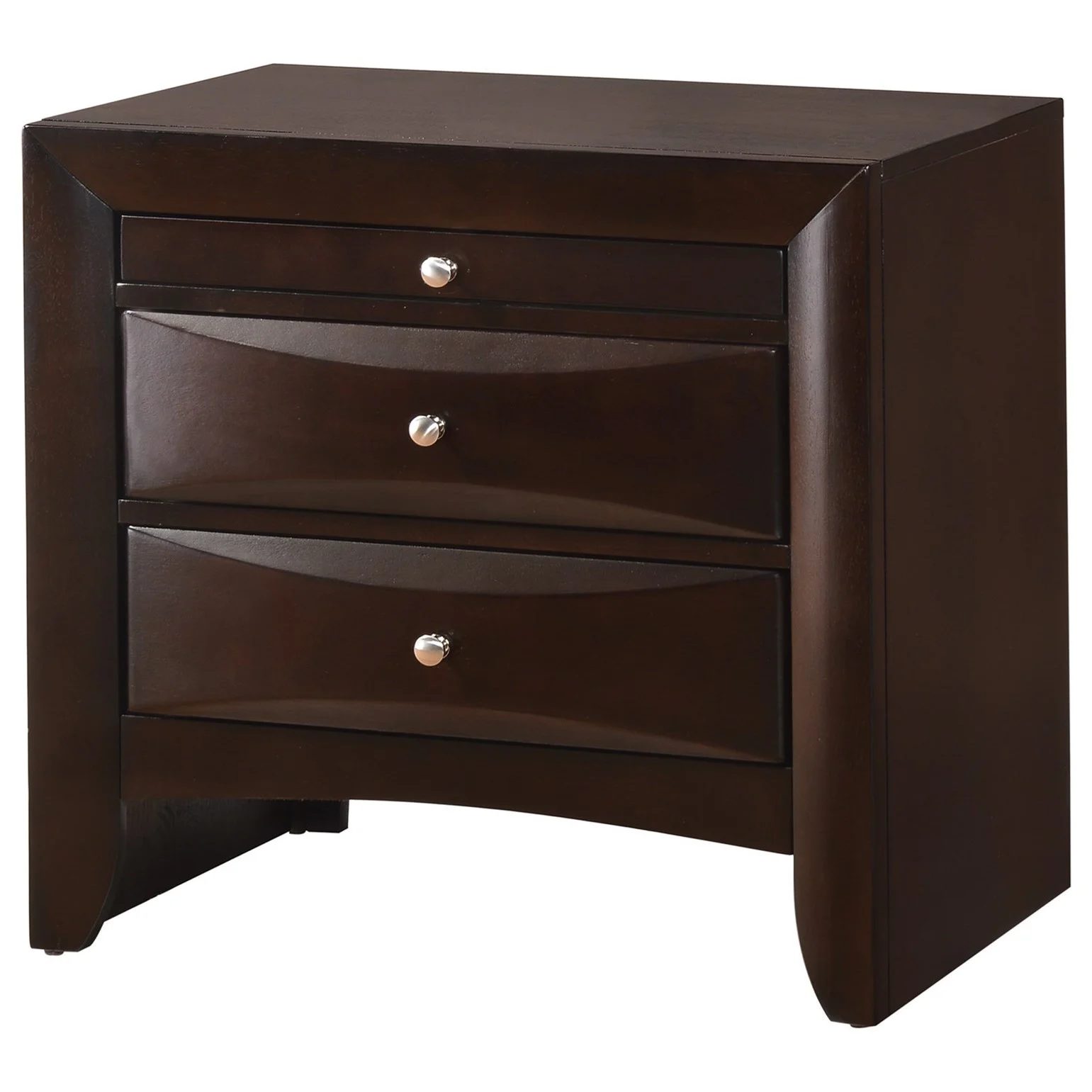 Contemporary King Size 6pc Master Bedroom Set Captains Bed Storage Drawers Cherry Finish Solid Wood Furniture - Image 3