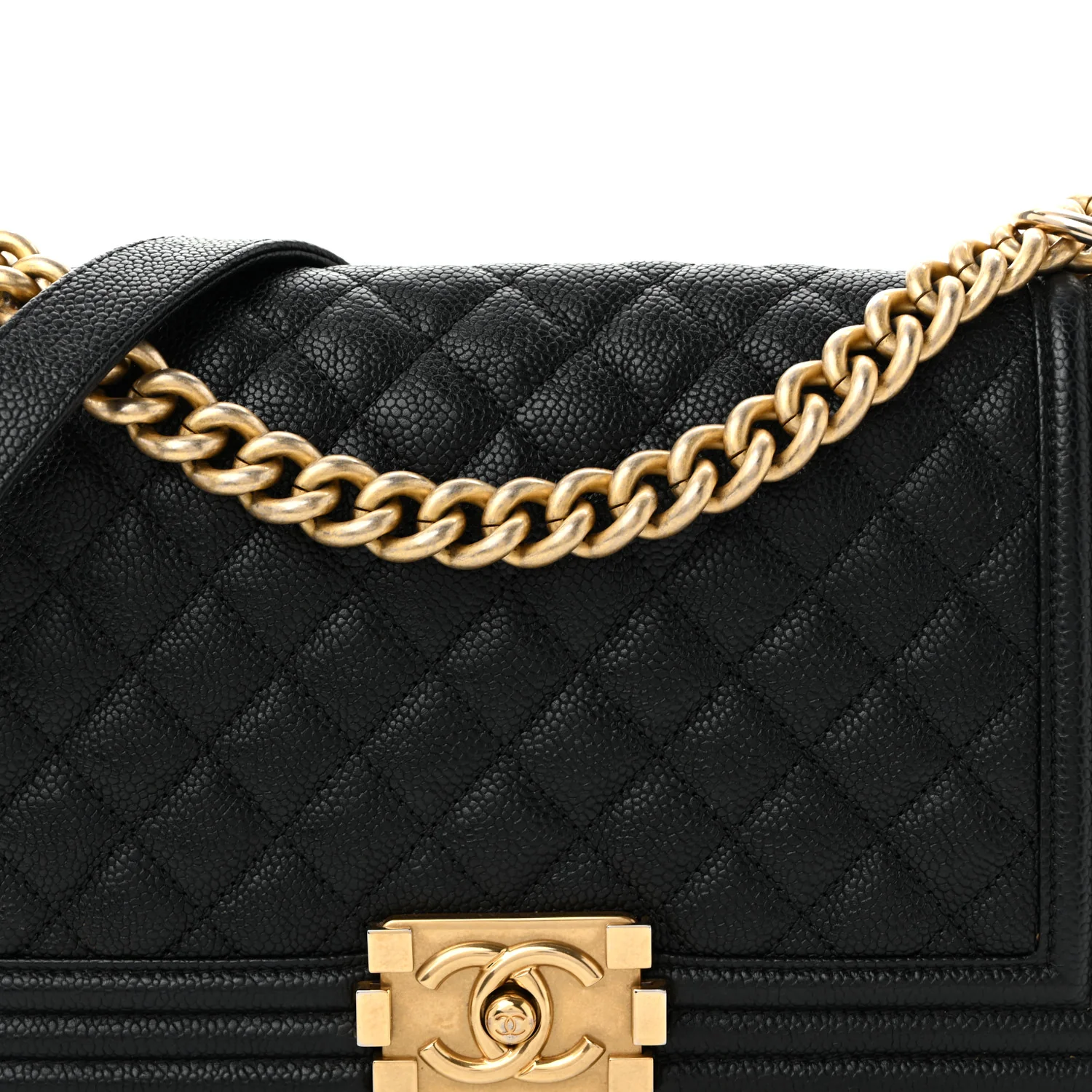 Caviar Quilted Medium Boy Flap Black