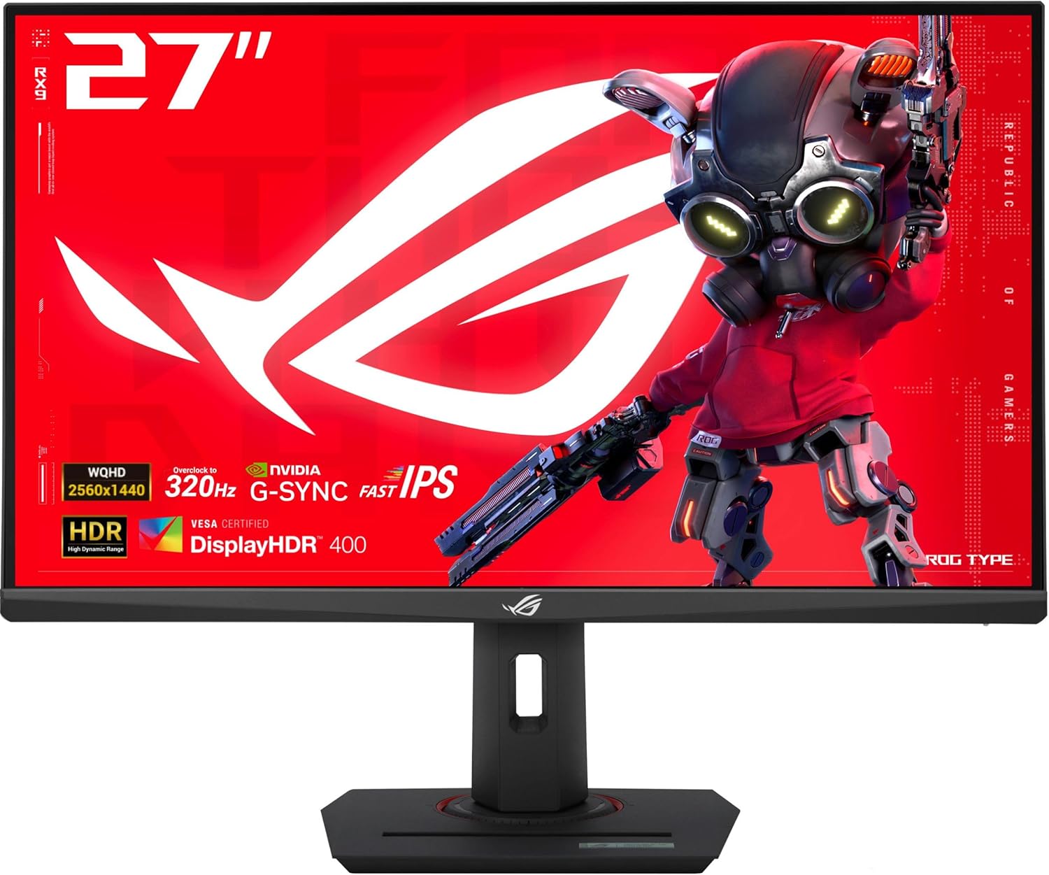 ASUS ROG Strix 27” 1440P USB-C HDR Gaming Monitor (XG27ACMS) – QHD (2560 x 1440)  320Hz  0.3ms  Fast IPS  Extreme Low Motion Blur Sync  G-SYNC Compatible  DisplayWidget  Tripod Socket  3 yr Warranty