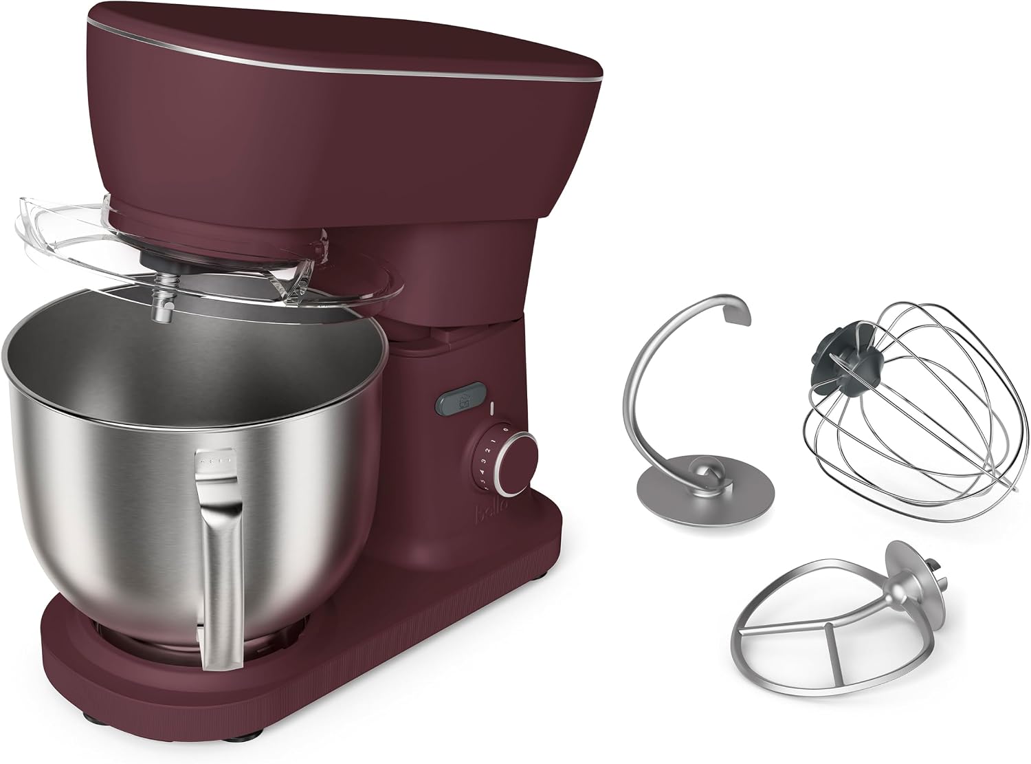 bella 3.5 Qt Hand & Stand Mixer, 2 in 1 Electric Mixer with Bowl, Plum
