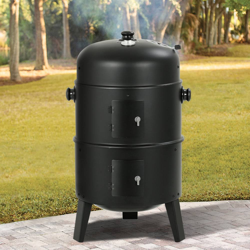 Master Cook Vertical 16 inch Steel Charcoal Smoker, Black