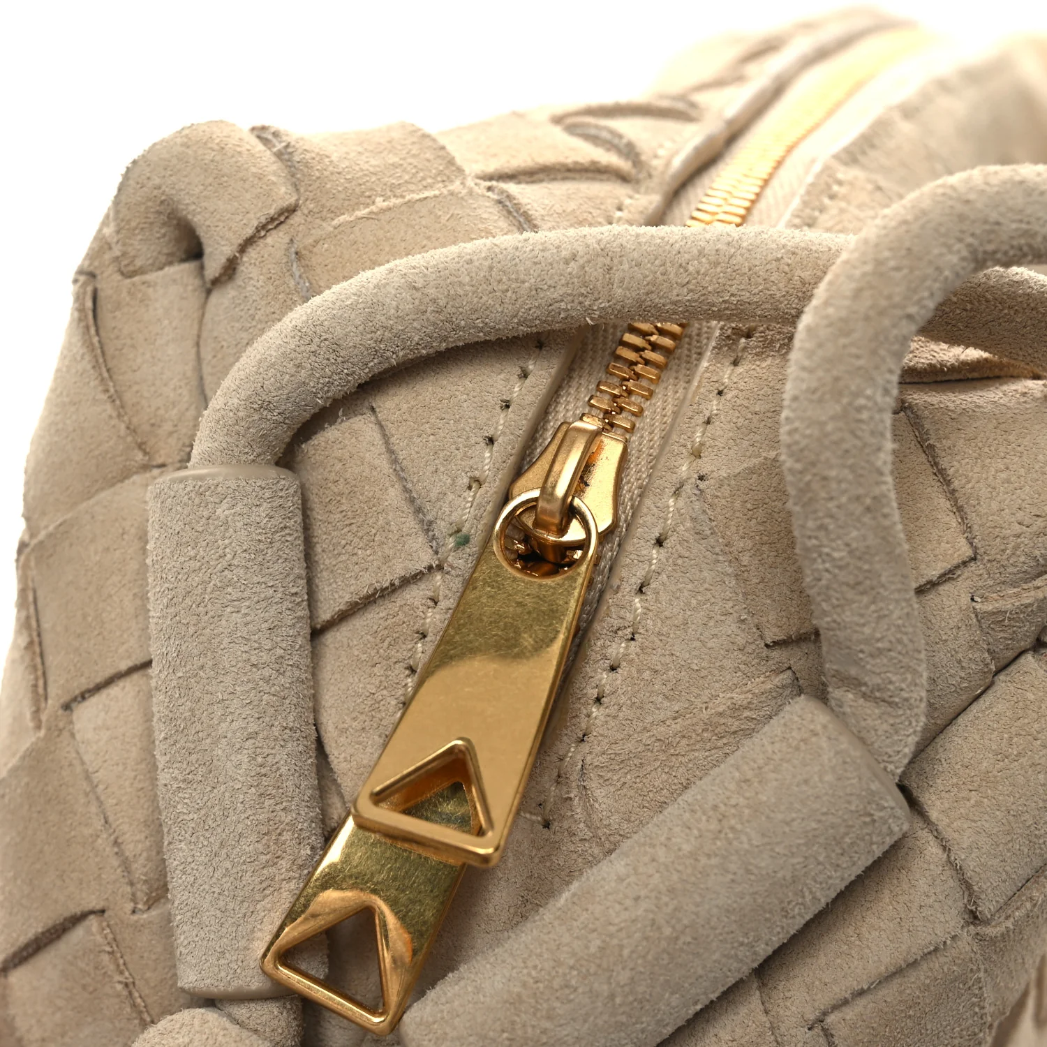 Suede Intrecciato Small Loop Camera Bag Sand