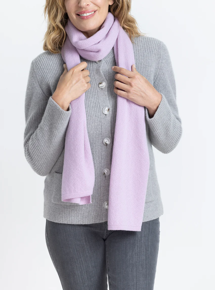 Echarpe femme en cachemire violet douceur