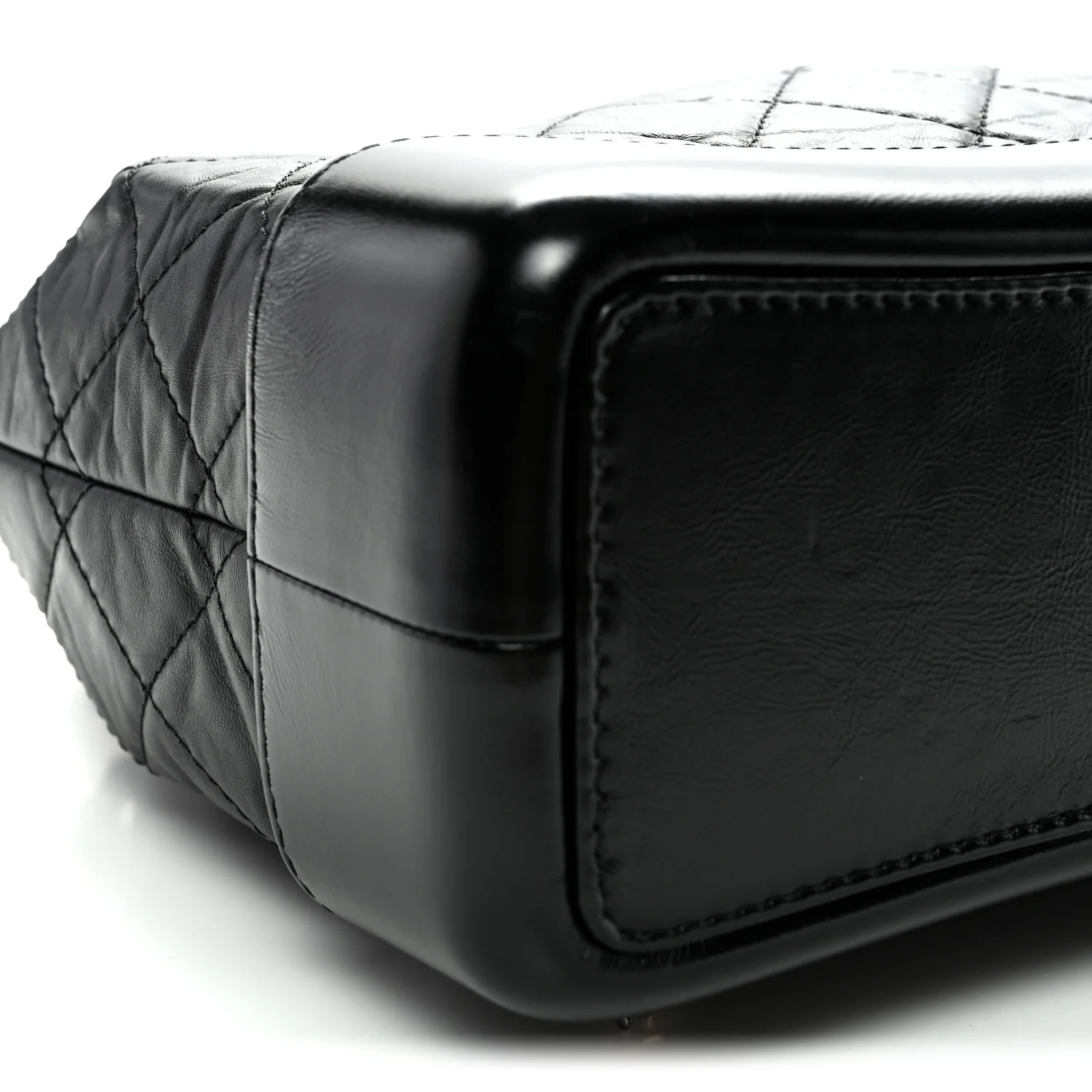Aged Calfskin Quilted Small Gabrielle Backpack Black