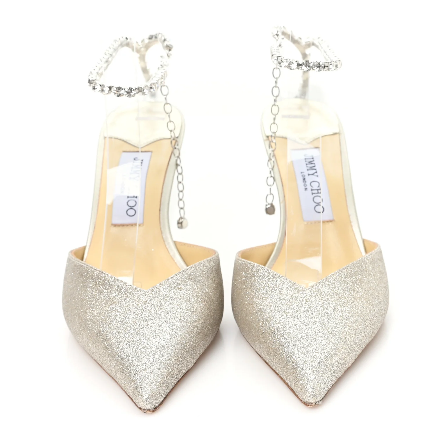 Satin Crystal Saeda 100 Pumps 39 Ivory