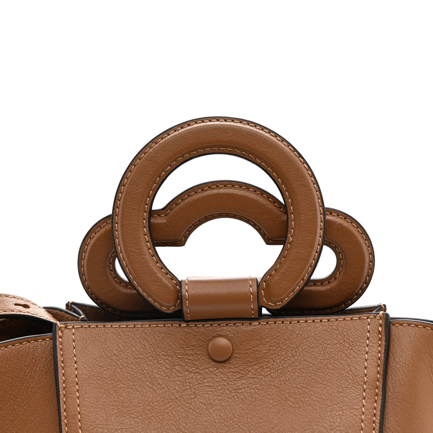 Silky Calfskin Mini Rider's Top Handle Bag Teak