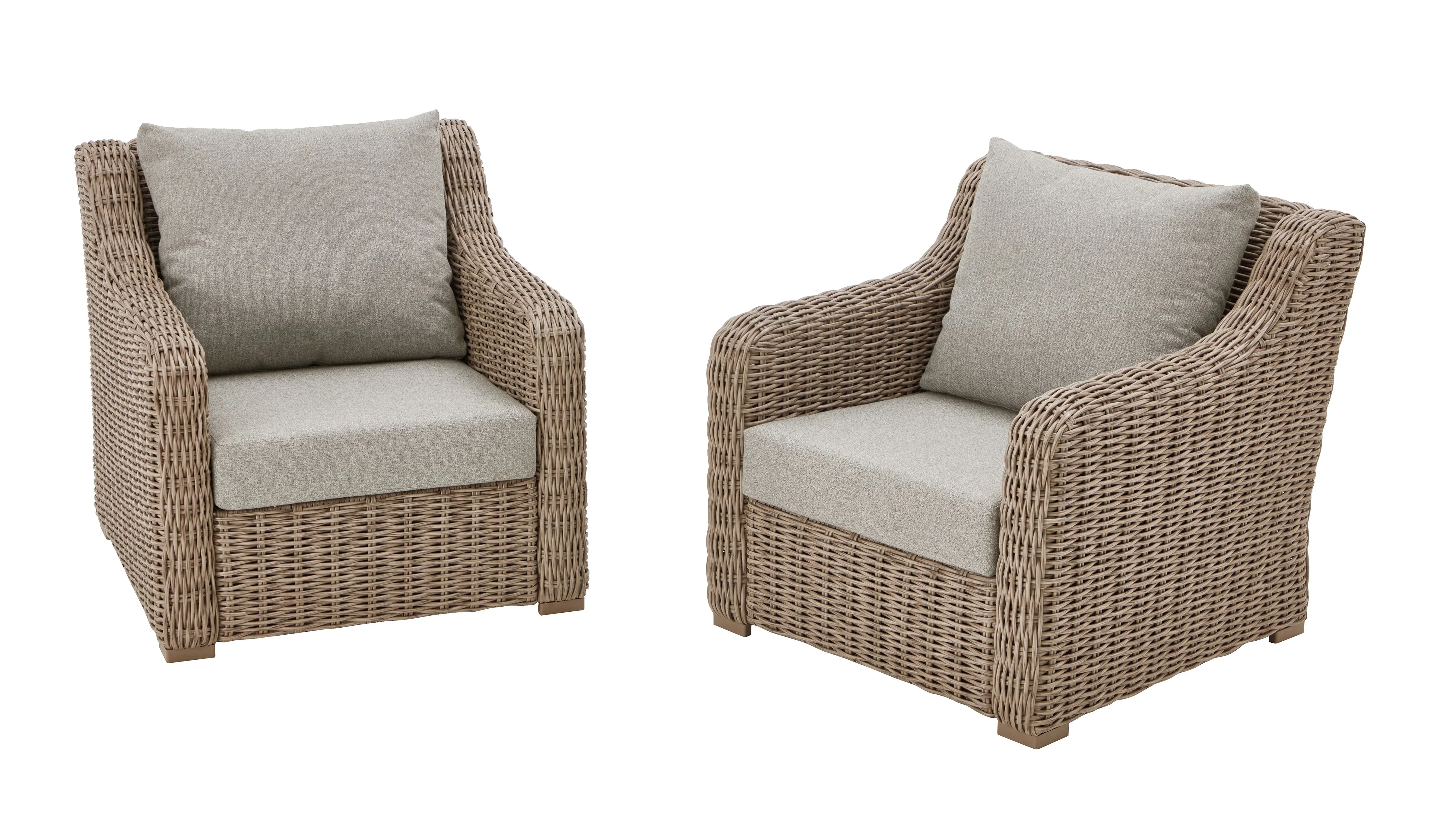 Better Homes & Gardens Bellamy  2-Pack Outdoor Wicker Club Lounge Patio Chairs, Dark Brown