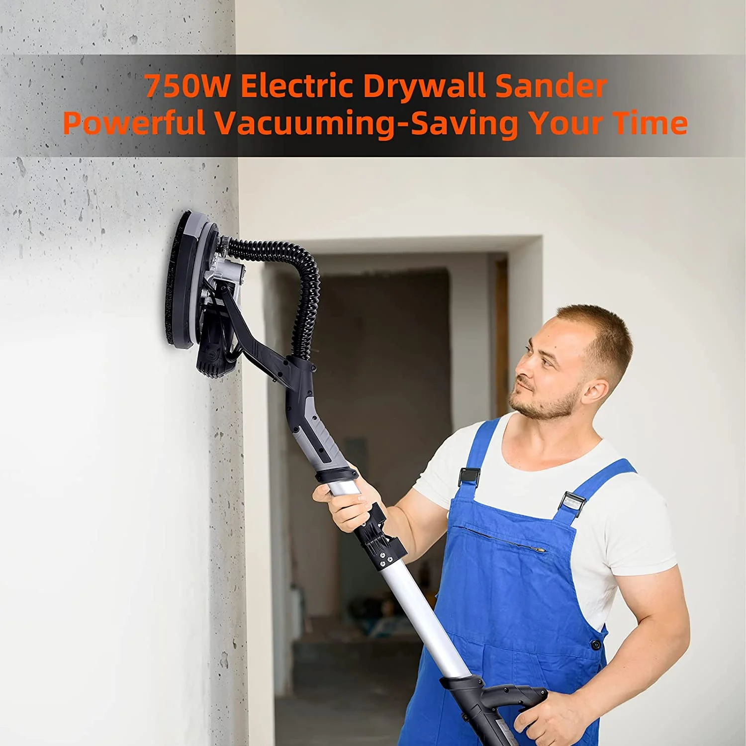 Yesurprise Drywall Sander750W Electric Drywall Sander 7 Variable Speed 900-1800 RPM Sander with LED Light Sanding discs Handle