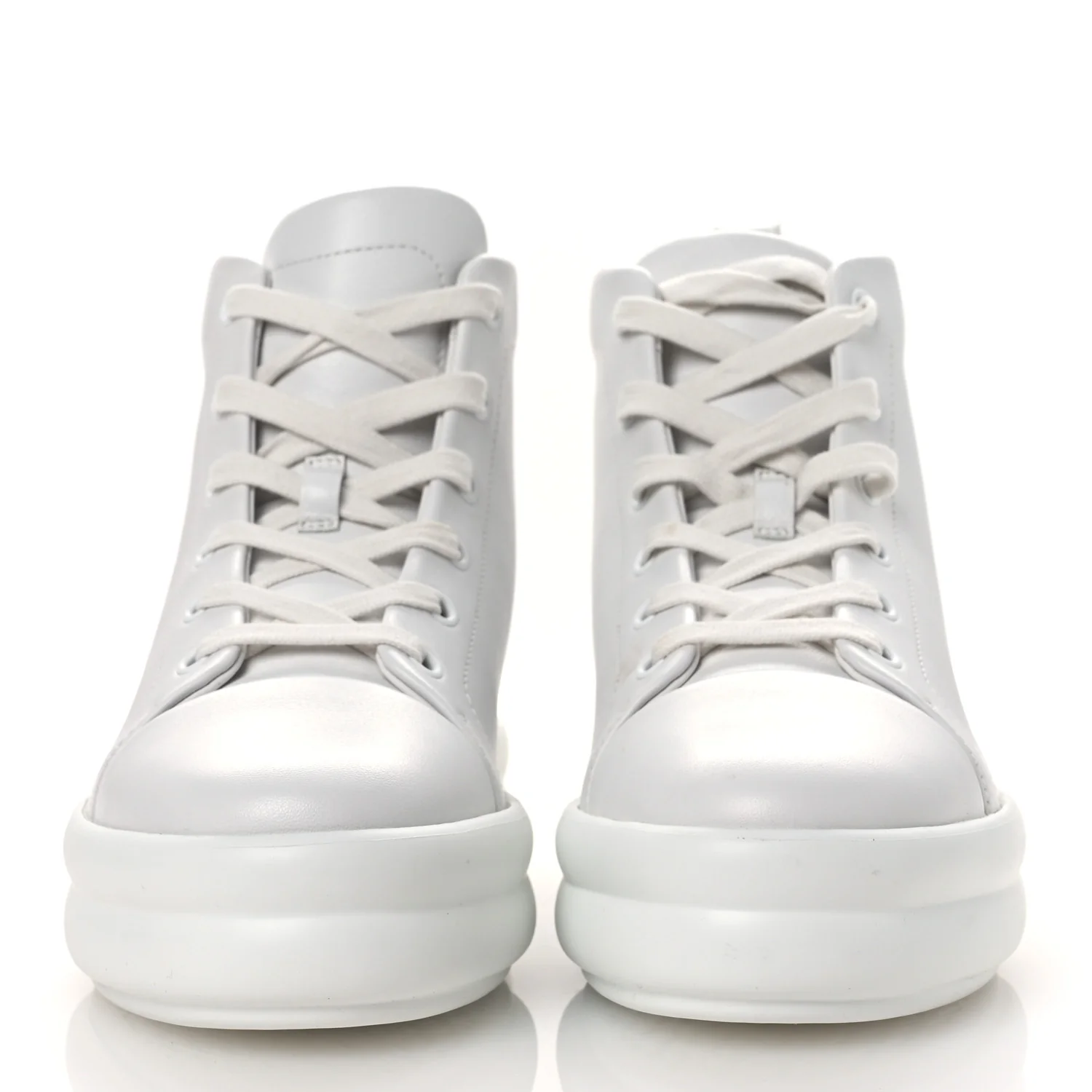 Calfskin Womens Happiness High Top Sneakers 36.5 White