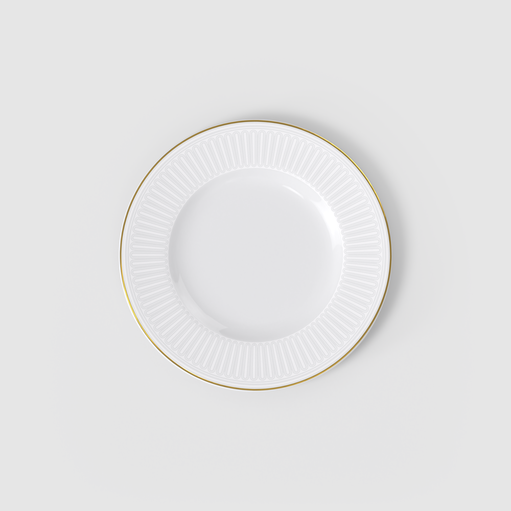 Chateau Septfontaines Appetizer/ Bread Plate - White, 6.5'', Premium Bone Porcelain