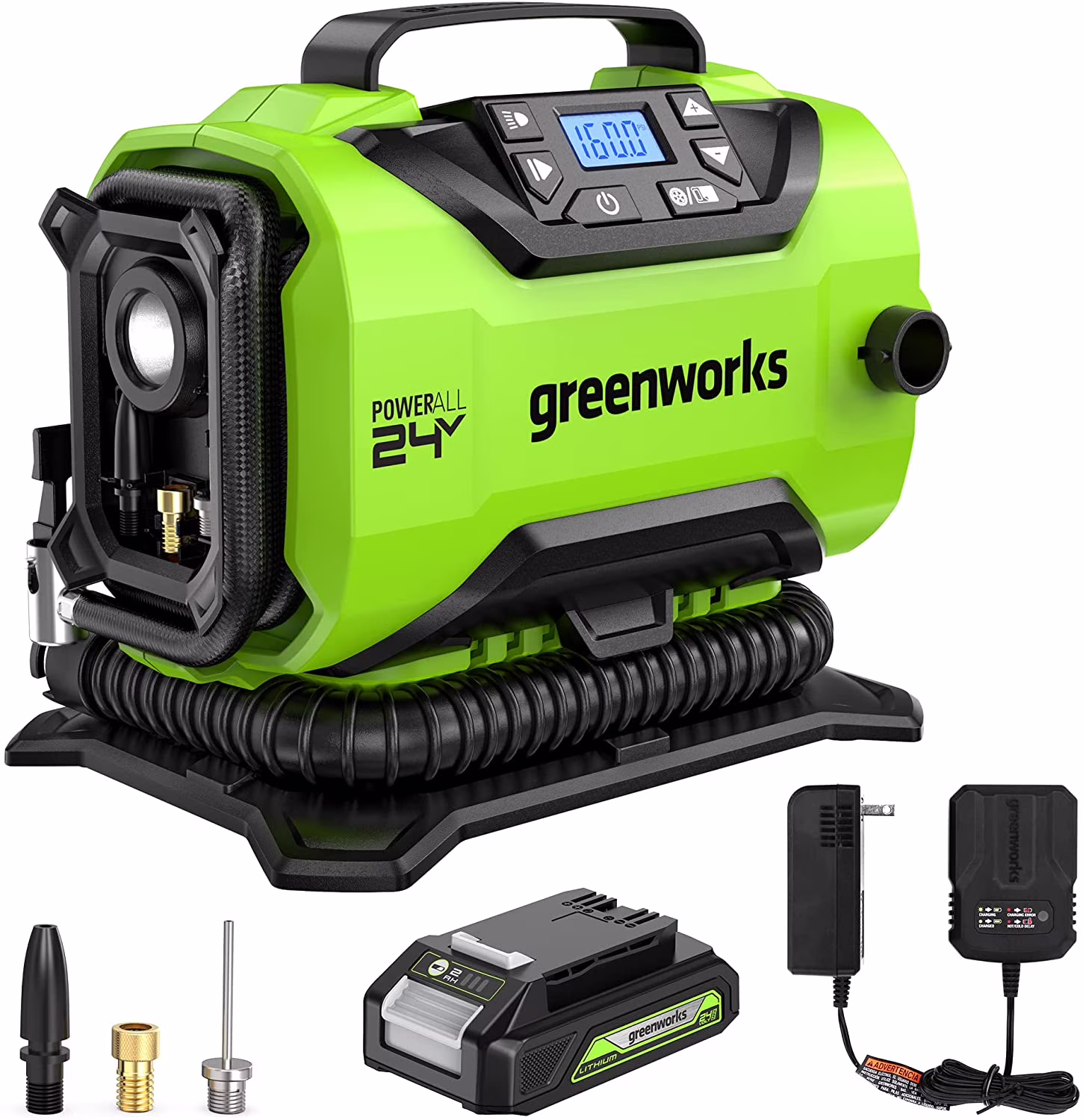 24V (12V/24V) Inflator Pump with 2Ah USB Battery Charger 3401602
