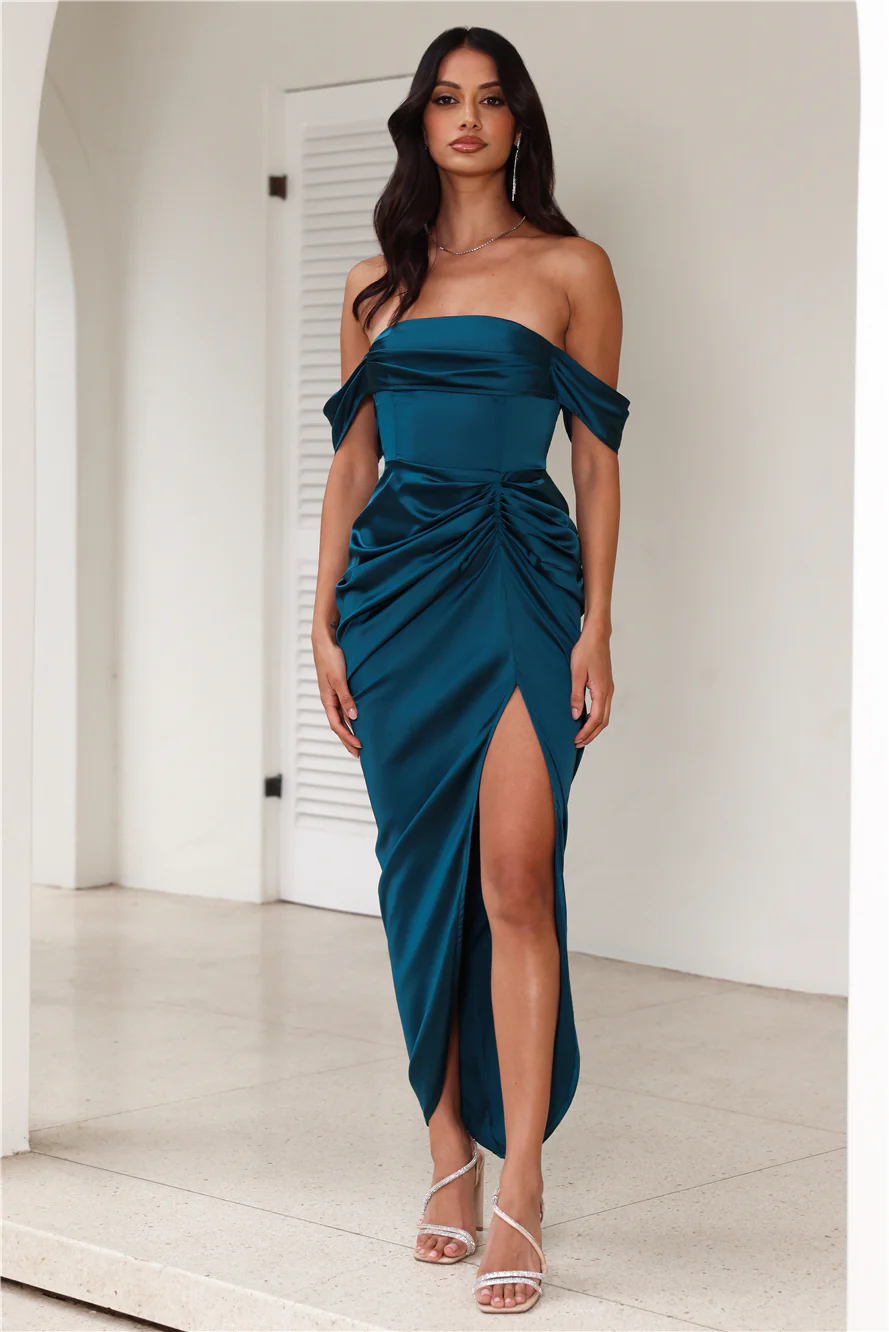 DEAR EMILIA Be Seen Midi Dress Teal