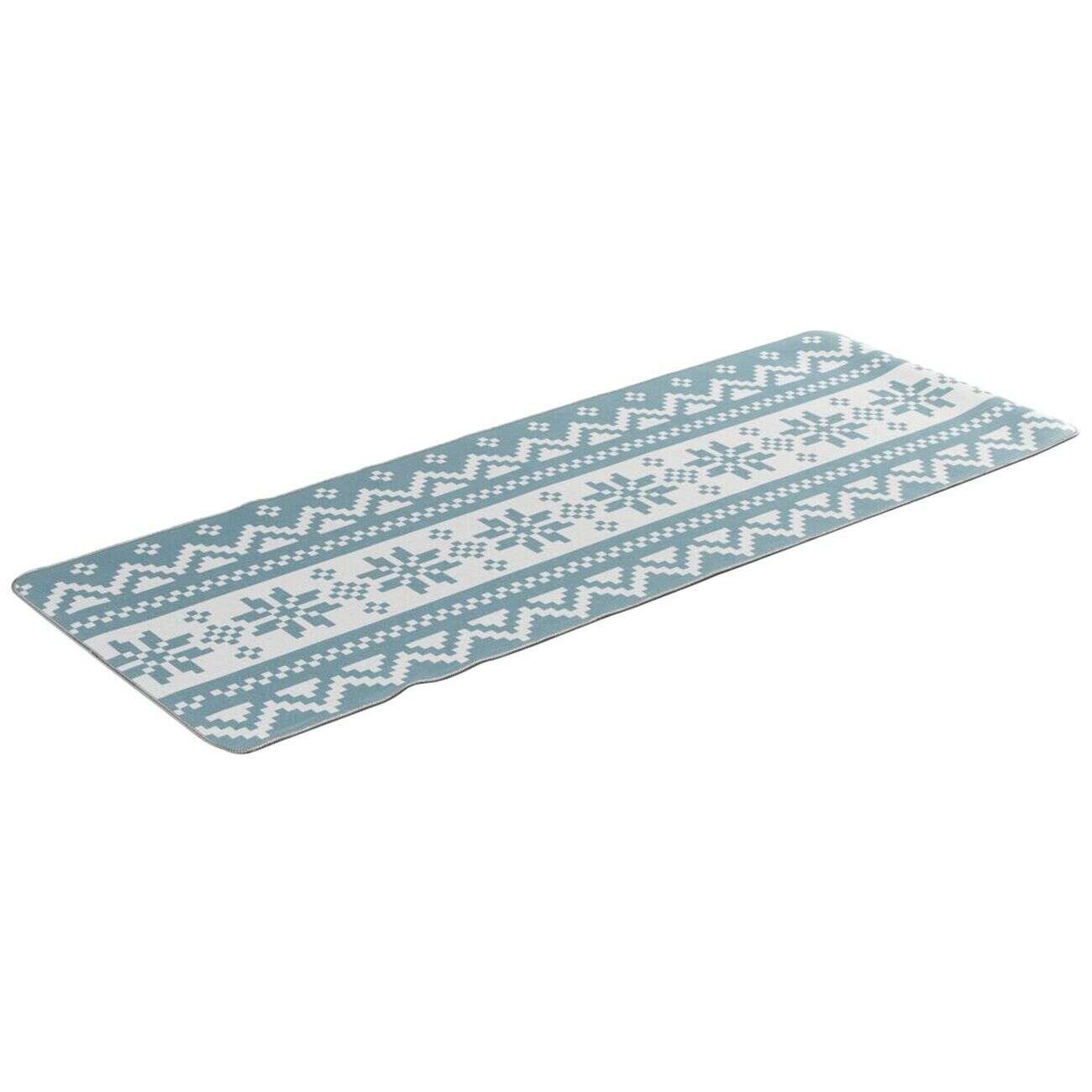 Tapis de cuisine motif flocon de neige gris 55x150cm