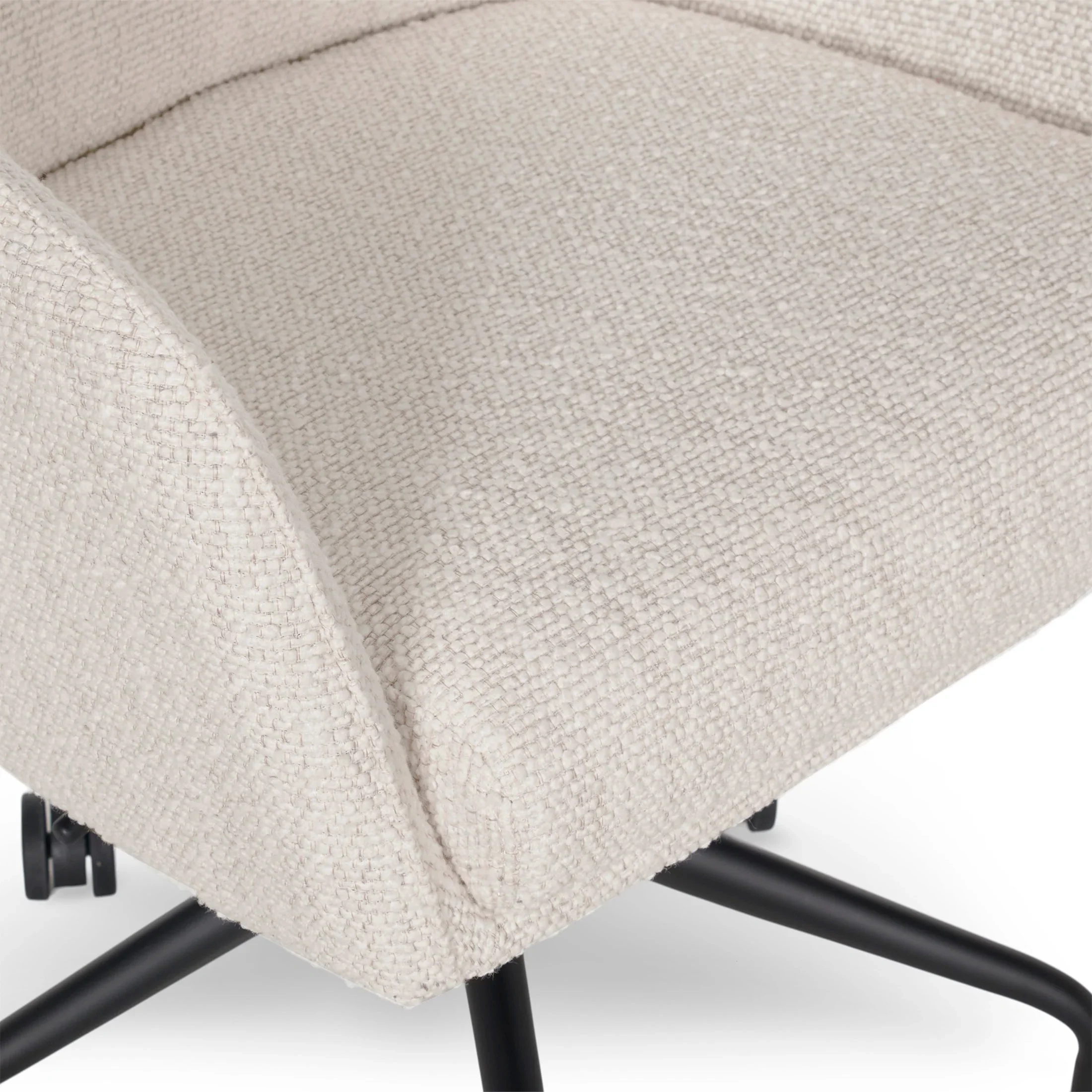 Better Homes & Gardens Juliet Office Chair, Ivory Boucle and Matte Black