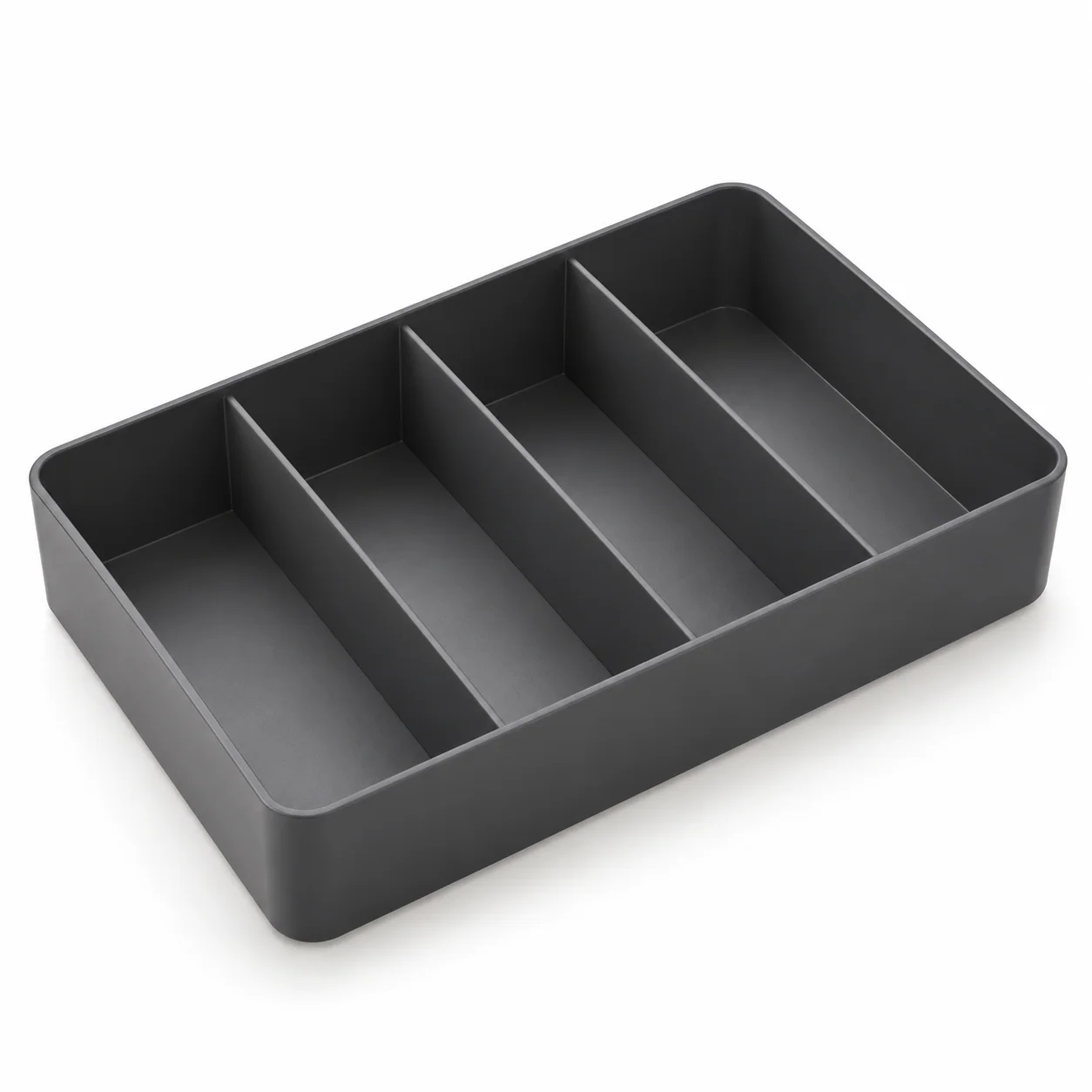 Charcoal Cable Storage Tray with Removable Dividers