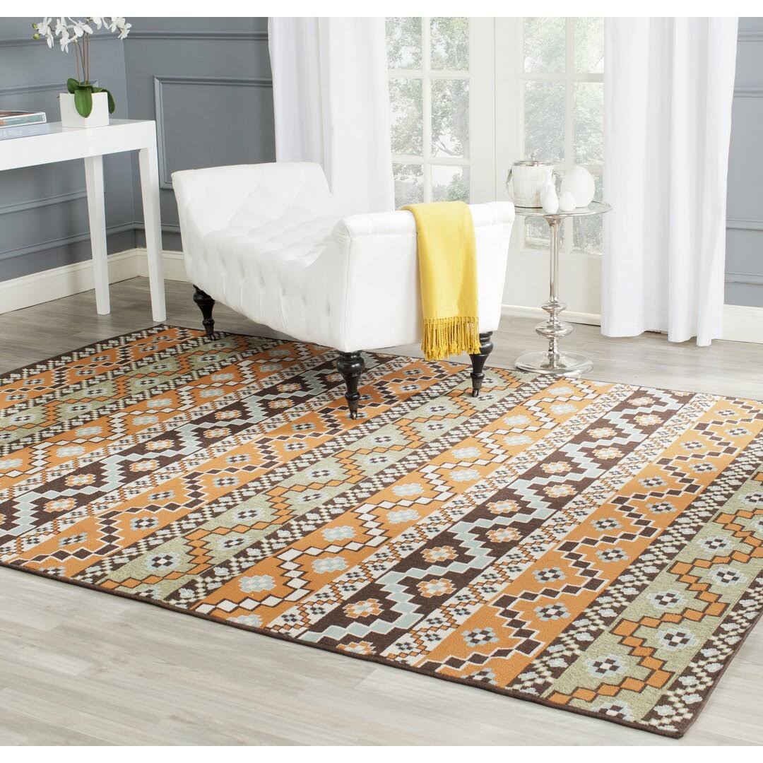 Bungalow Rose Zahr Orange/Brown Indoor/Outdoor Area Rug