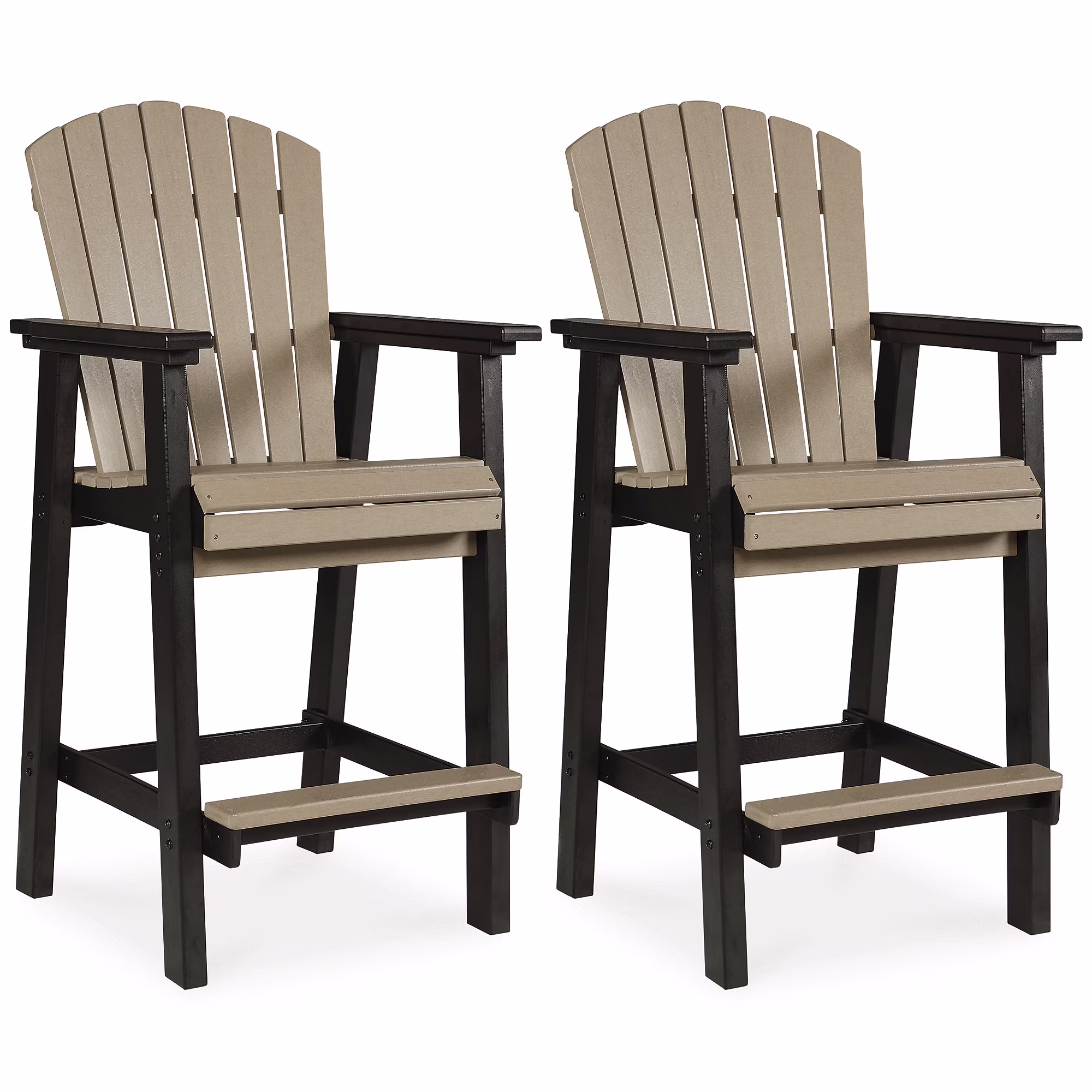 Signature Design by Ashley Contemporary Fairen Trail Barstool, Set of 2, Black/Driftwood
