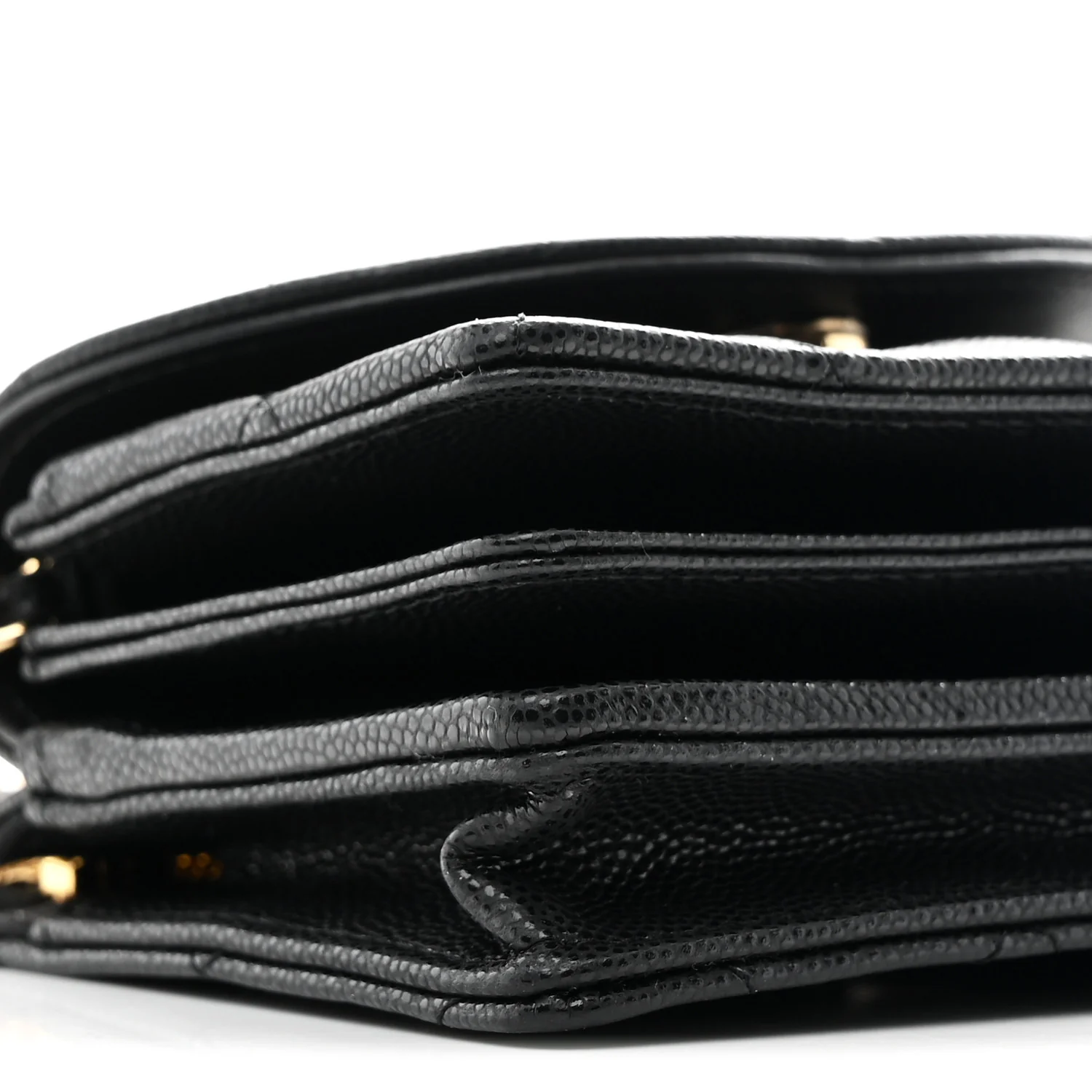 Caviar Quilted Clutch With Chain Black