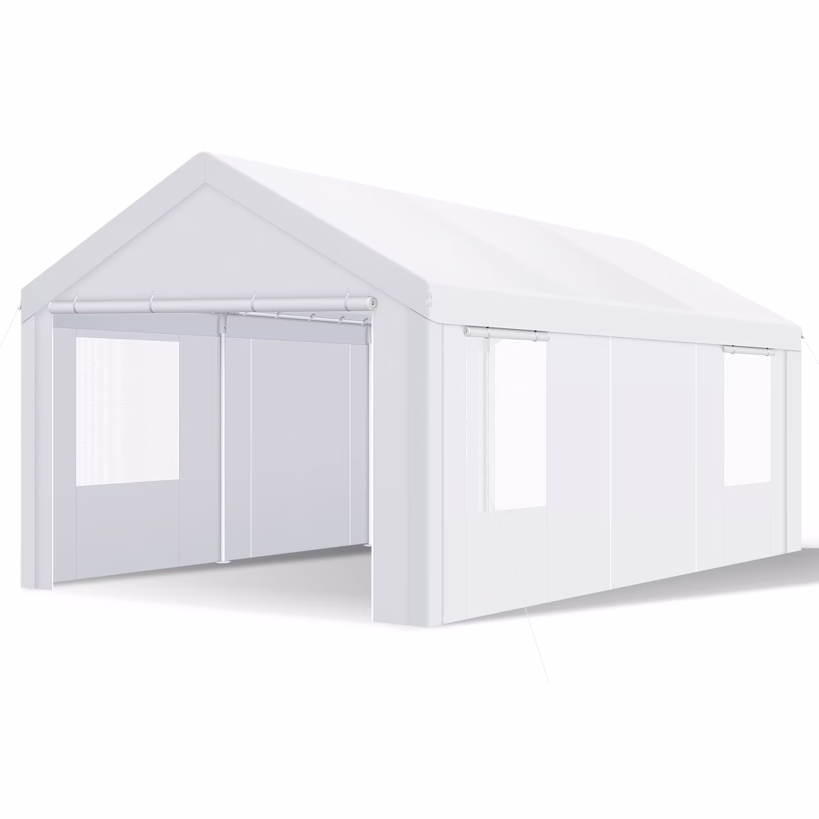 Hoteel 12'x20' Large Heavy Duty Car Tent with Steel Frame, Portable Garage Wedding Tent Gazebo Big Tents Carports Shelter with Waterproof Top Cover, All-Season Tarp for Outdoor Party Birthday, White(12??0 with Sidewalls/White)