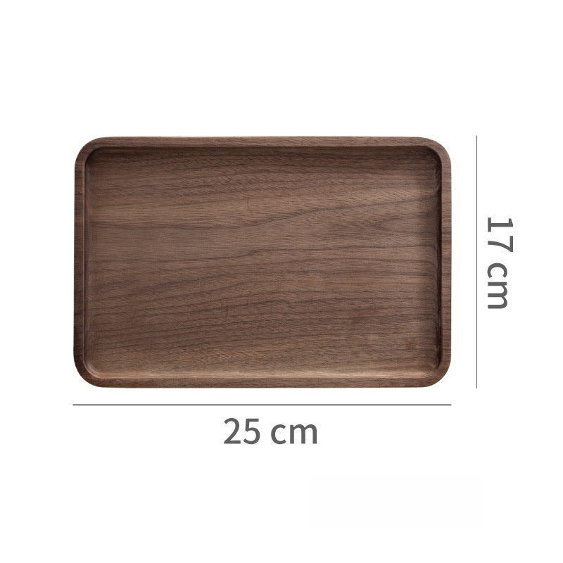 Classic Black Walnut Wooden Oval Tray Tea Tray Solid Wood Dining Plate Dessert Plate Coffee Plate Household Restaurant Water