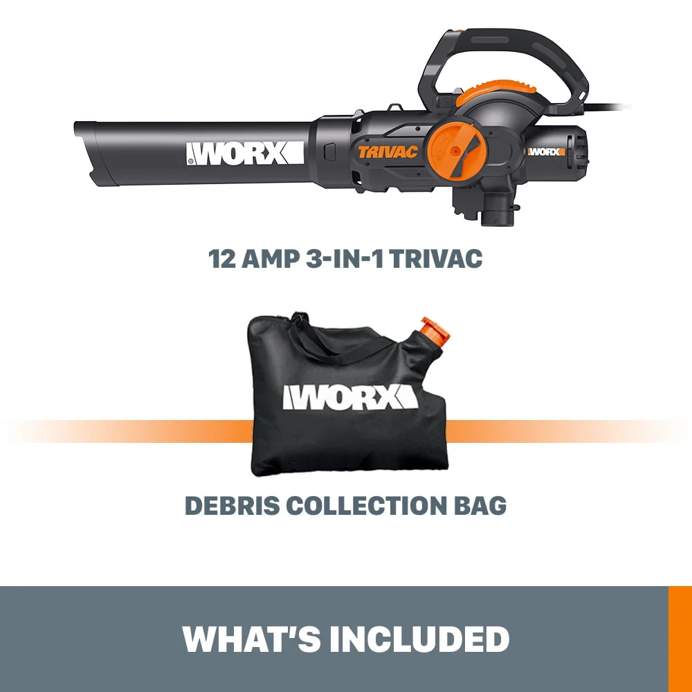 Trivac 2 0 Electric 12 amp 3in 1 Vacuum Blower/Mulcher/Vac # WG512(35 56 x 10 32) Image 9