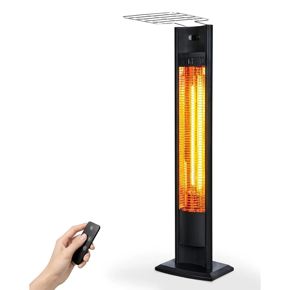 hykolity Electric Patio Heater 38.5in, 1500W Infrared Indoor & Outdoor, Portable Standing Space Heater with IPX4 Waterproof, Tip-Over, Overheat Protection for Patio, Backyard,Living room