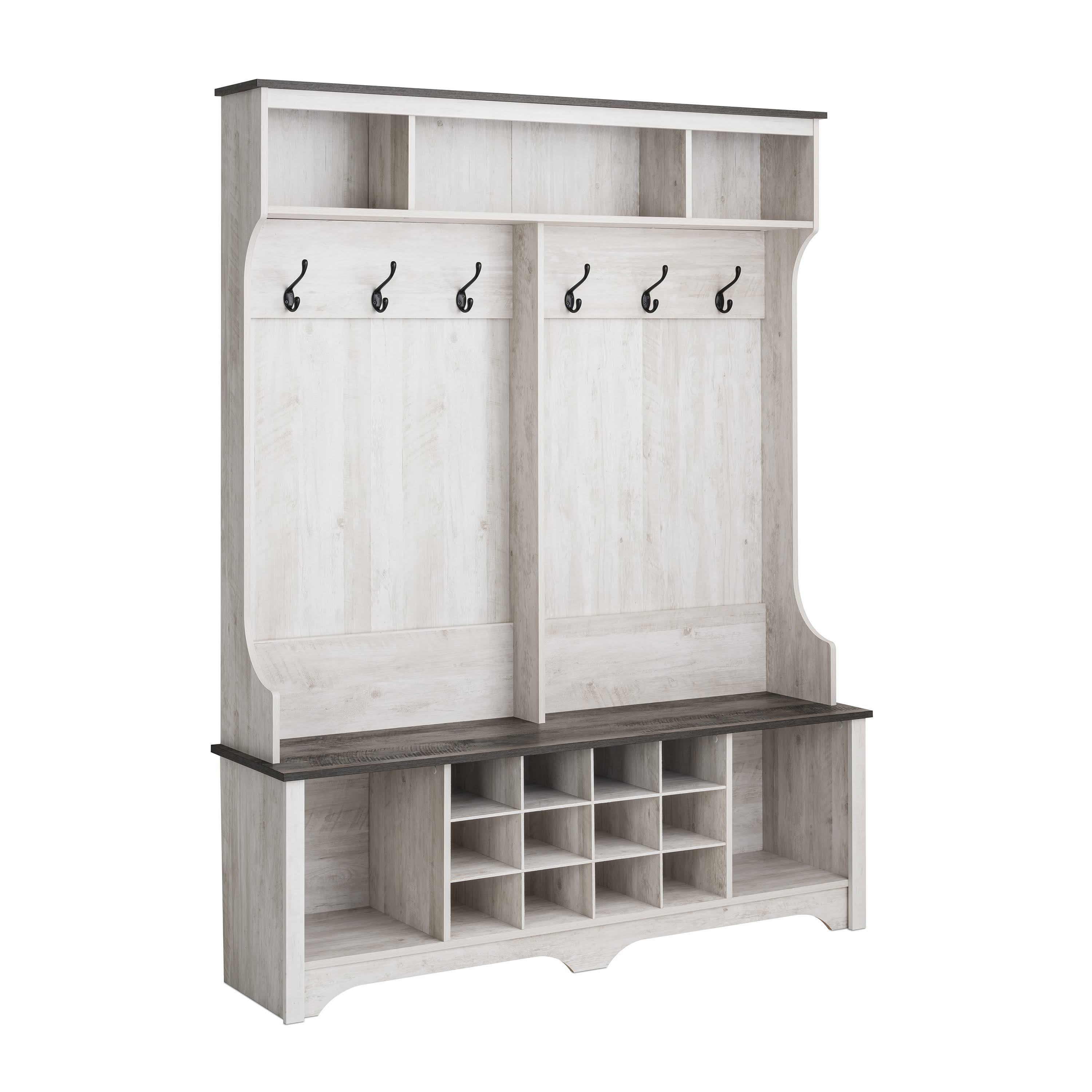 Prepac Rustic Ridge Washed White Entryway Cabinet 15.5