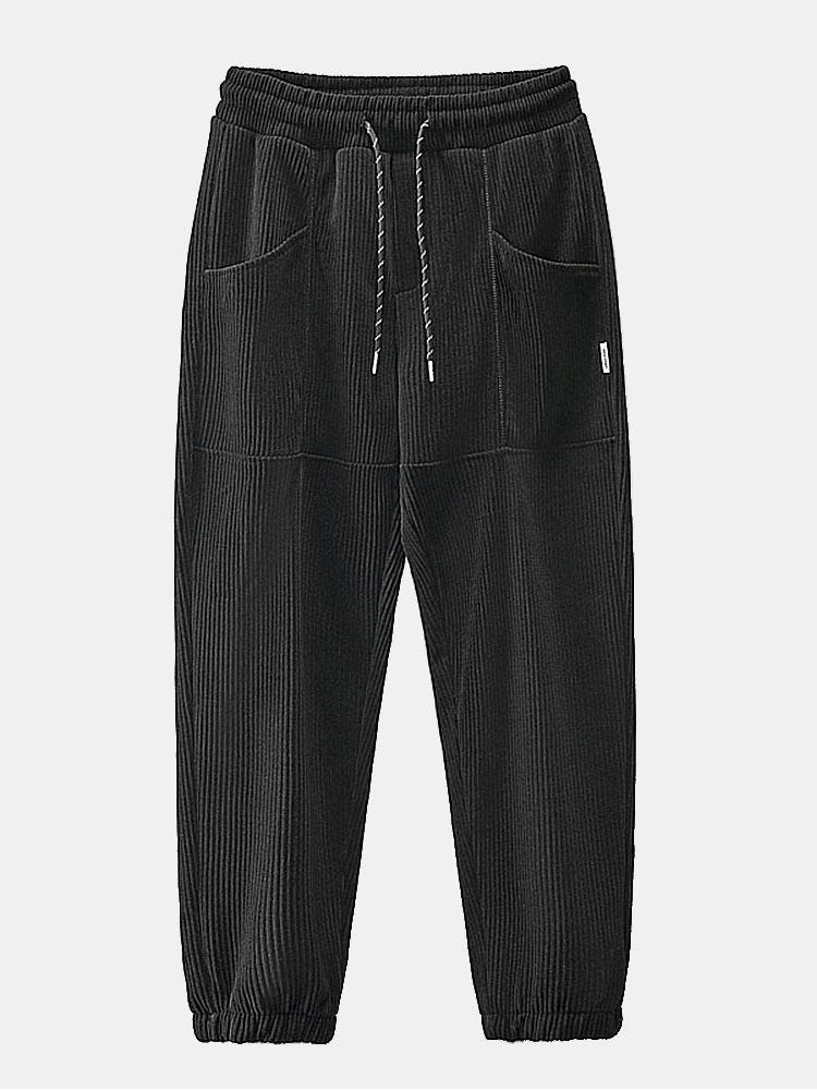 Pantalon de jogging en velours côtelé à cordon de serrage