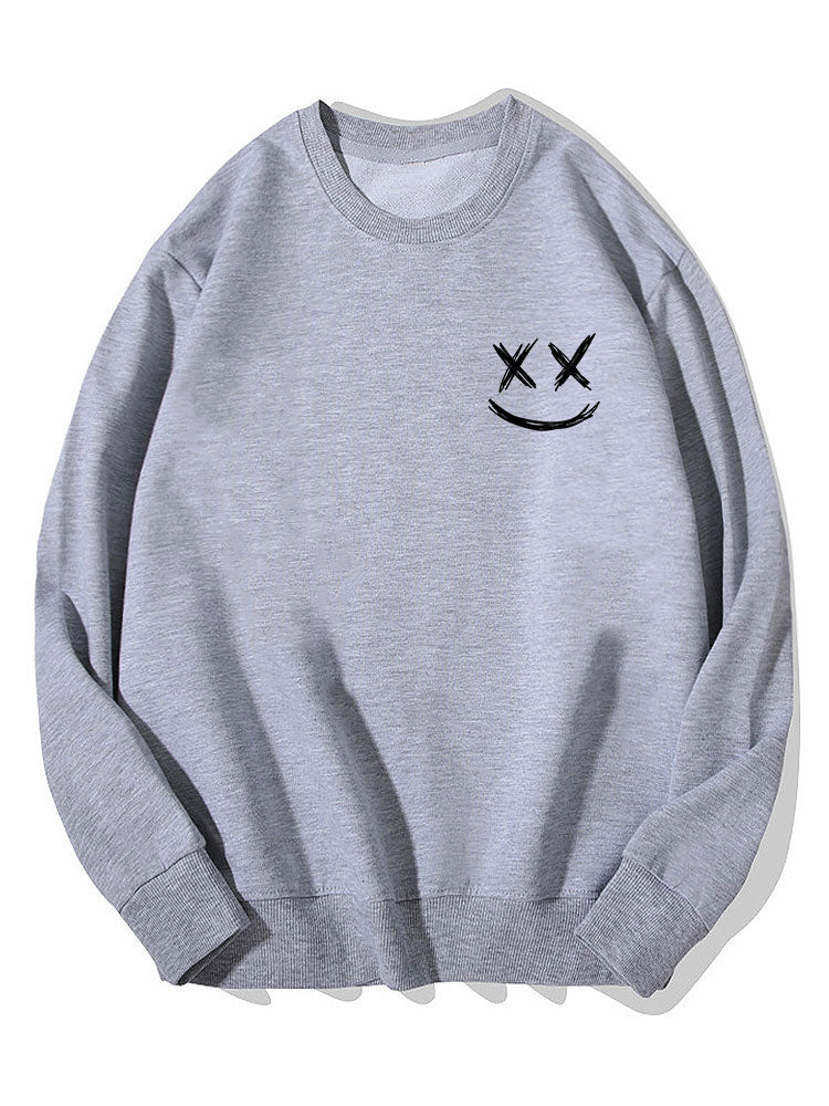 Sweat-shirt en coton à imprimé smiley