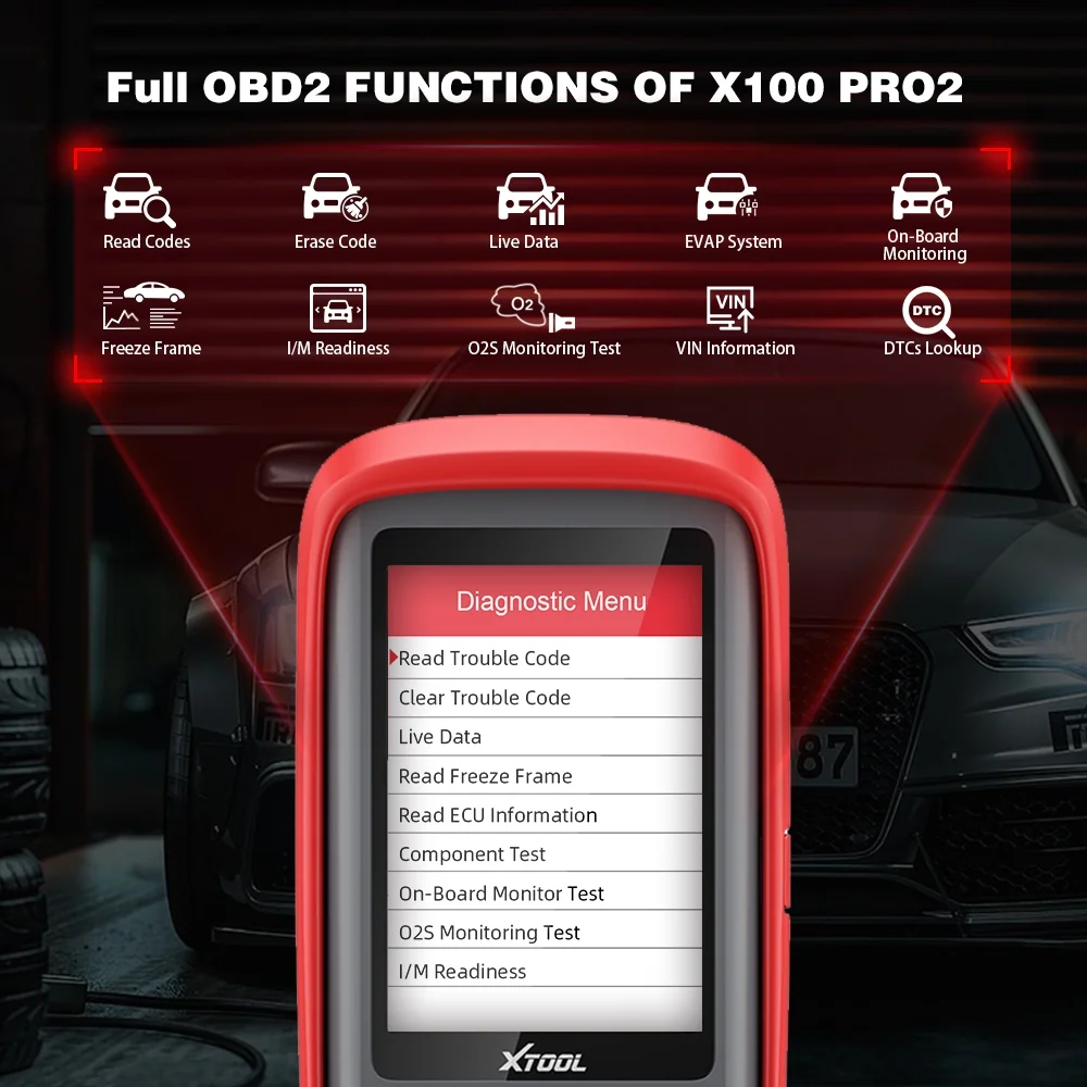 XTOOL X100 PRO2 Key Fob Programmer OBD2 Scanner with EEPROM Adapter Immobilizer Lifetime Free Update