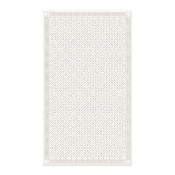 Åttebladrose bordduk 150x260 cm beige