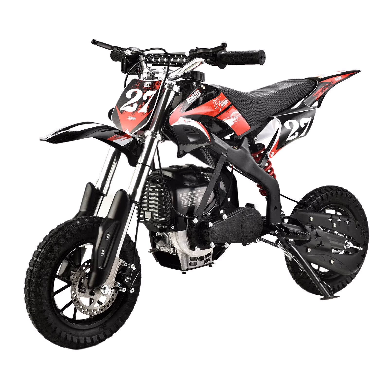Mini Dirt Bike Gas Powered 4-Stroke 40cc Pocket Pit Bike Brakes Motorcycle for Kids Teens Black(Black)