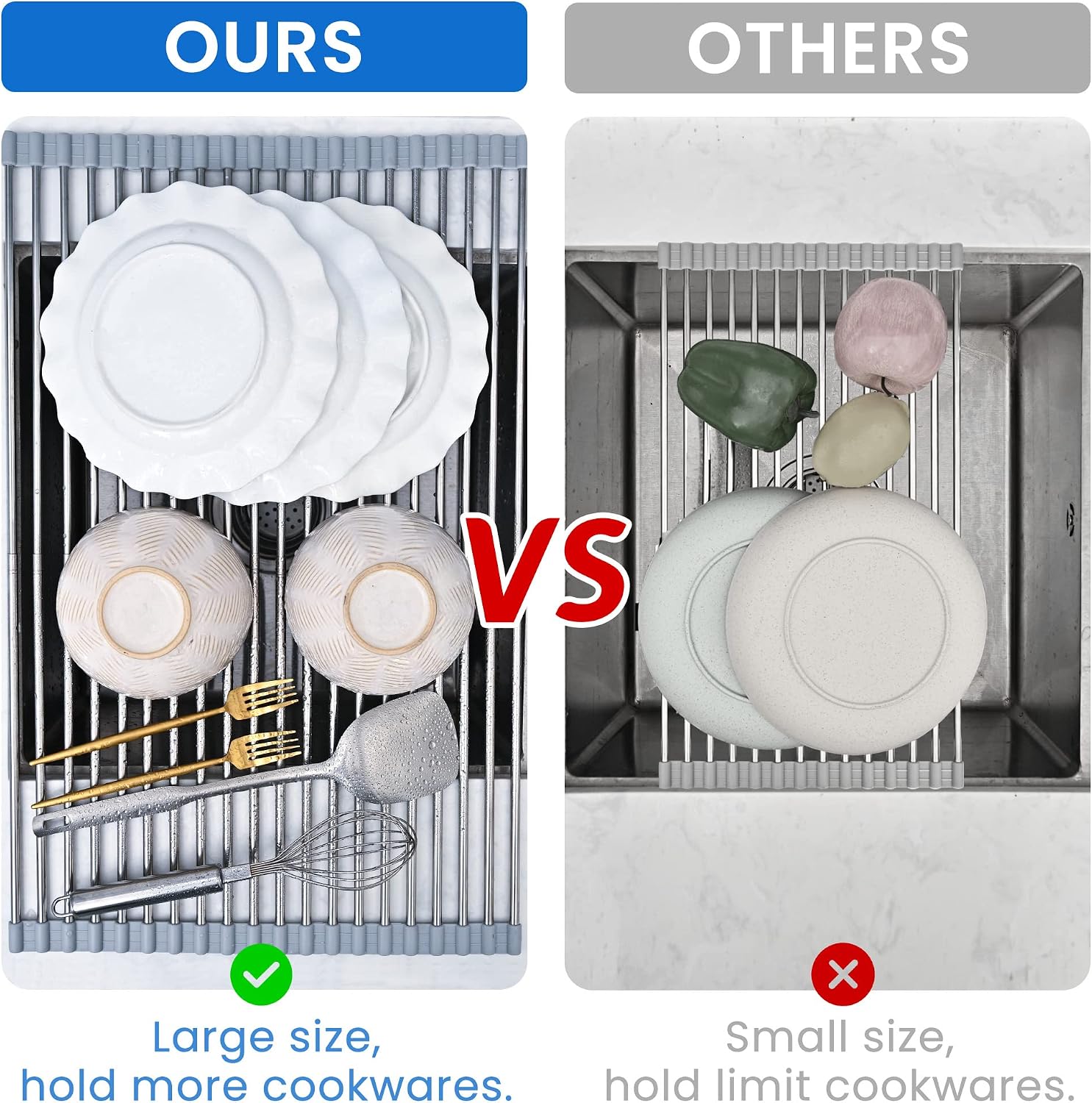 Roll Up Dish Drying Rack Over the Sink 12.5