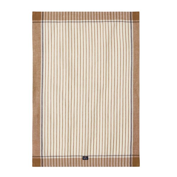 Stripet kjøkkenhåndkle 50x70 cm fudge/hvit