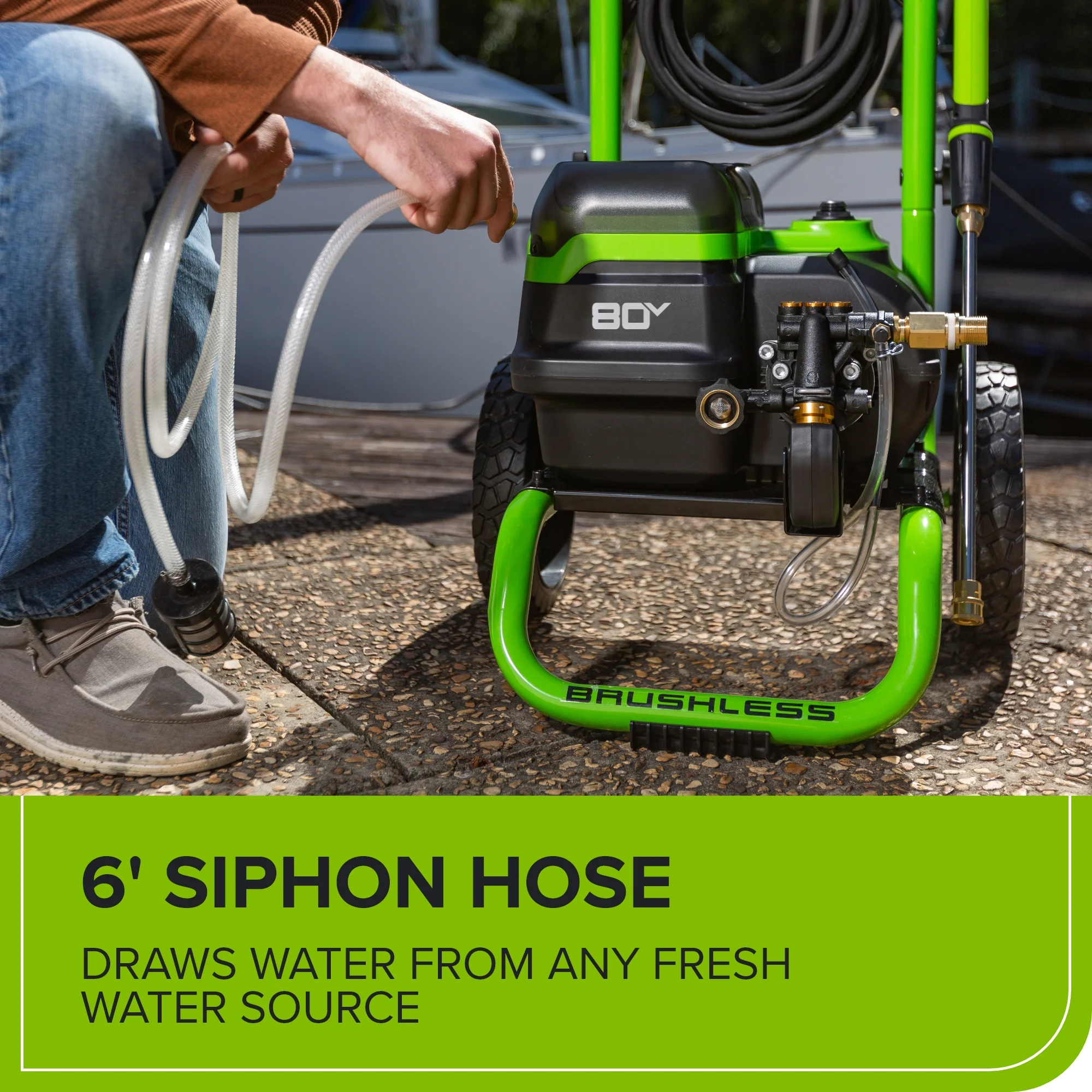 80V 3000 PSI Pressure Washer w/ (2) 4 Ah Batteries, DP Rapid Charger Image 8