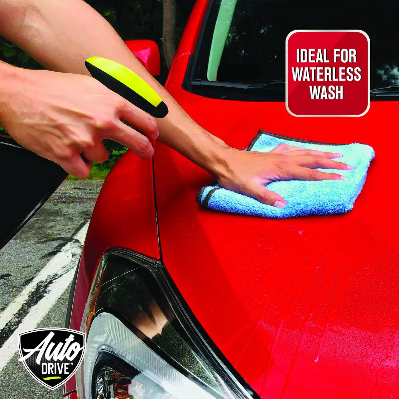 Auto Drive Coral Fleece Multi-Purpose Microfiber Towel, Cleaning, Detailing, 24 Pack, Blue & Yellow