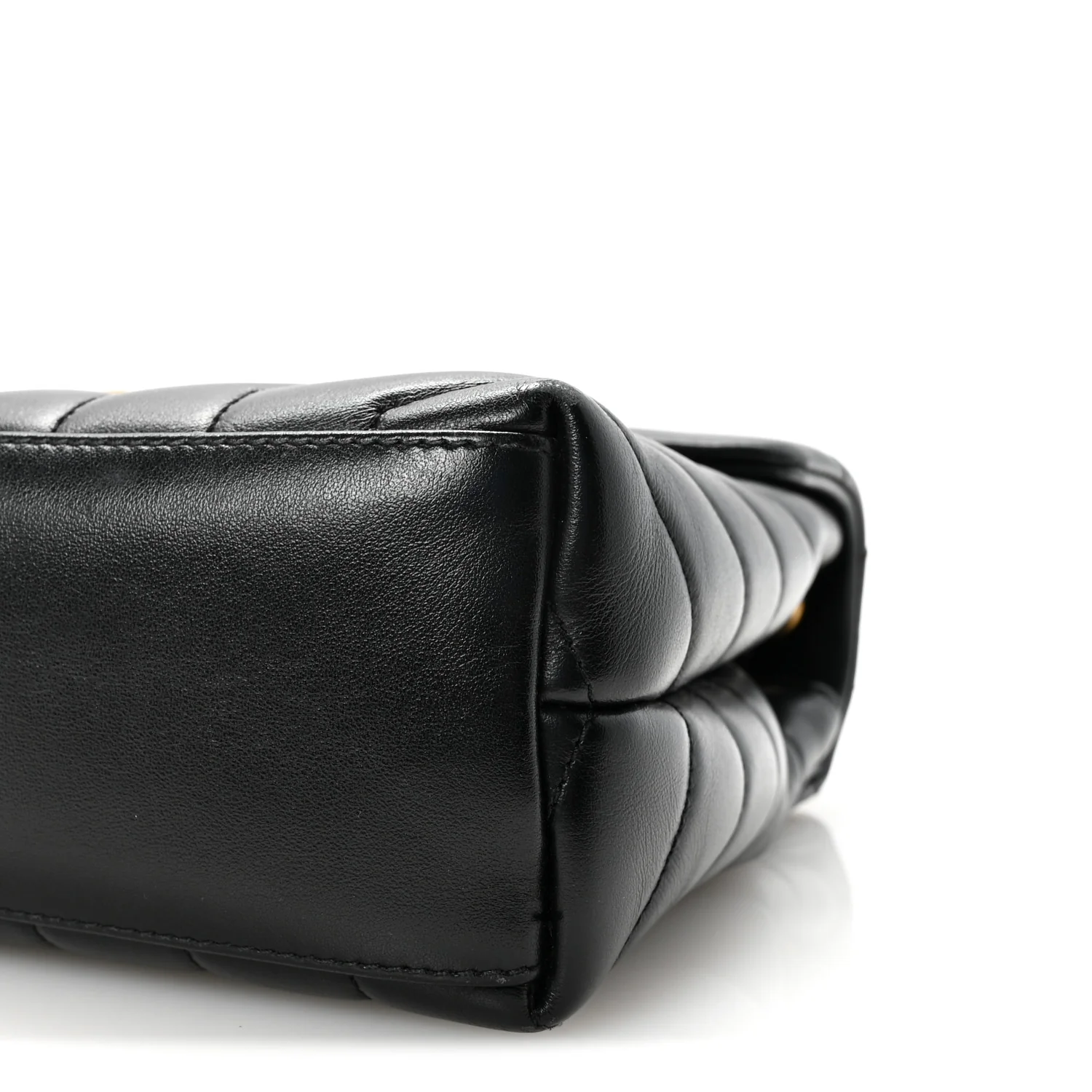 Calfskin Y Quilted Monogram Small Loulou Chain Satchel Black
