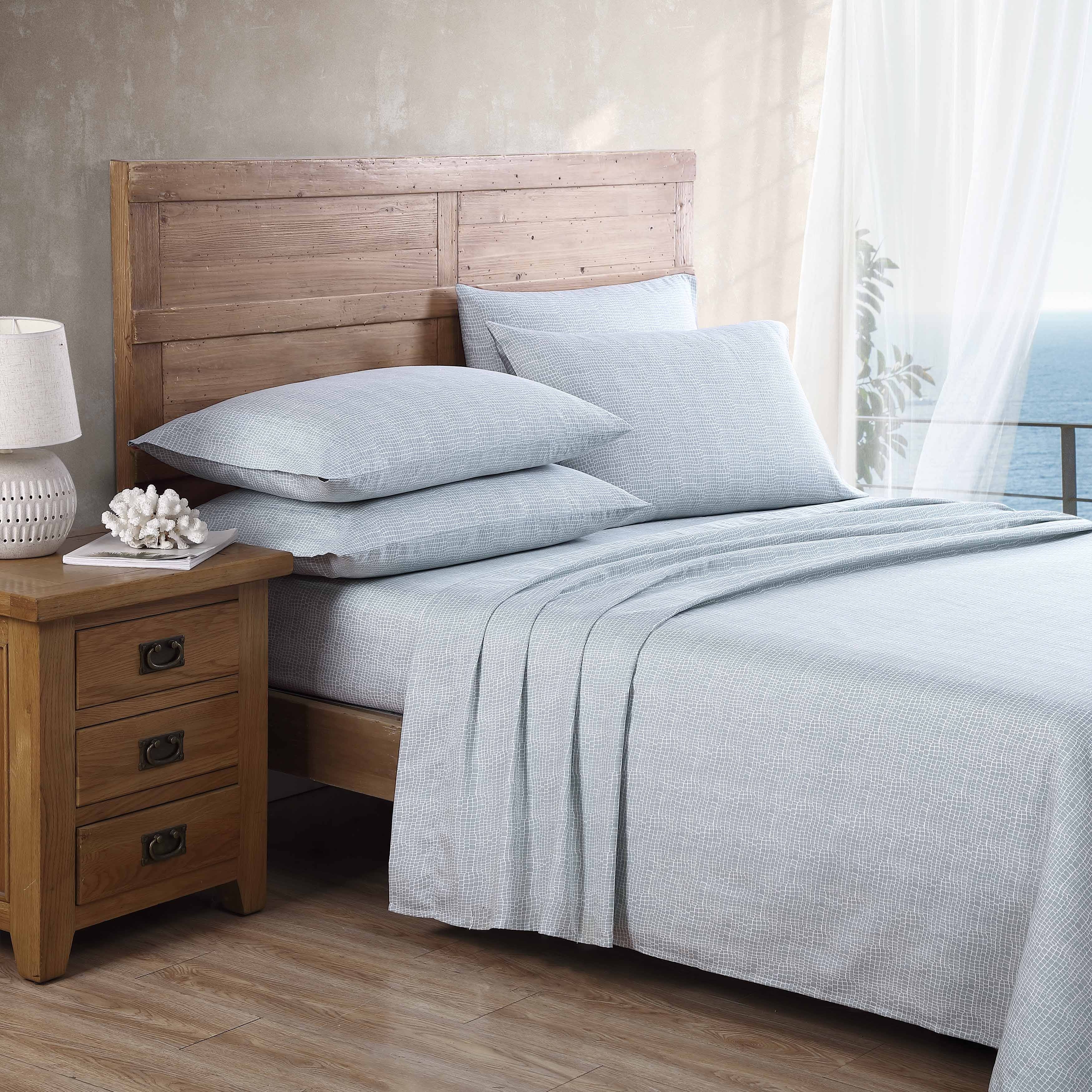Tommy Bahama 1000 Thread-Count Lago Croco Tile Cotton Rich Sateen 6-Piece Bonus Sheet Set - Queen