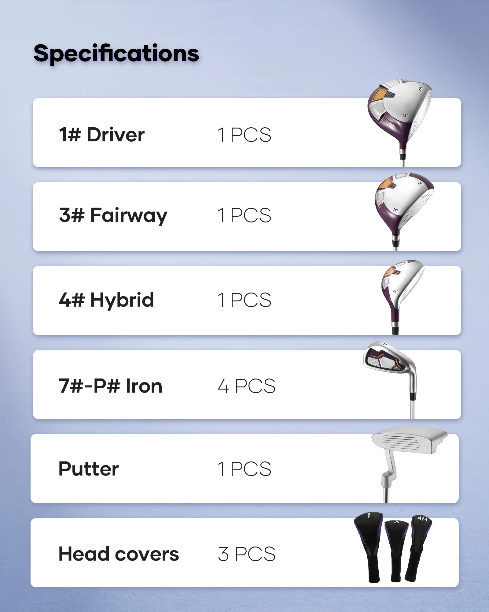 Complete Golf Clubs Package 9 Club Set for Men Woman Right Handed Steel Shafts Putter Stand Bag and 3 H C Bonus Head - Image 6