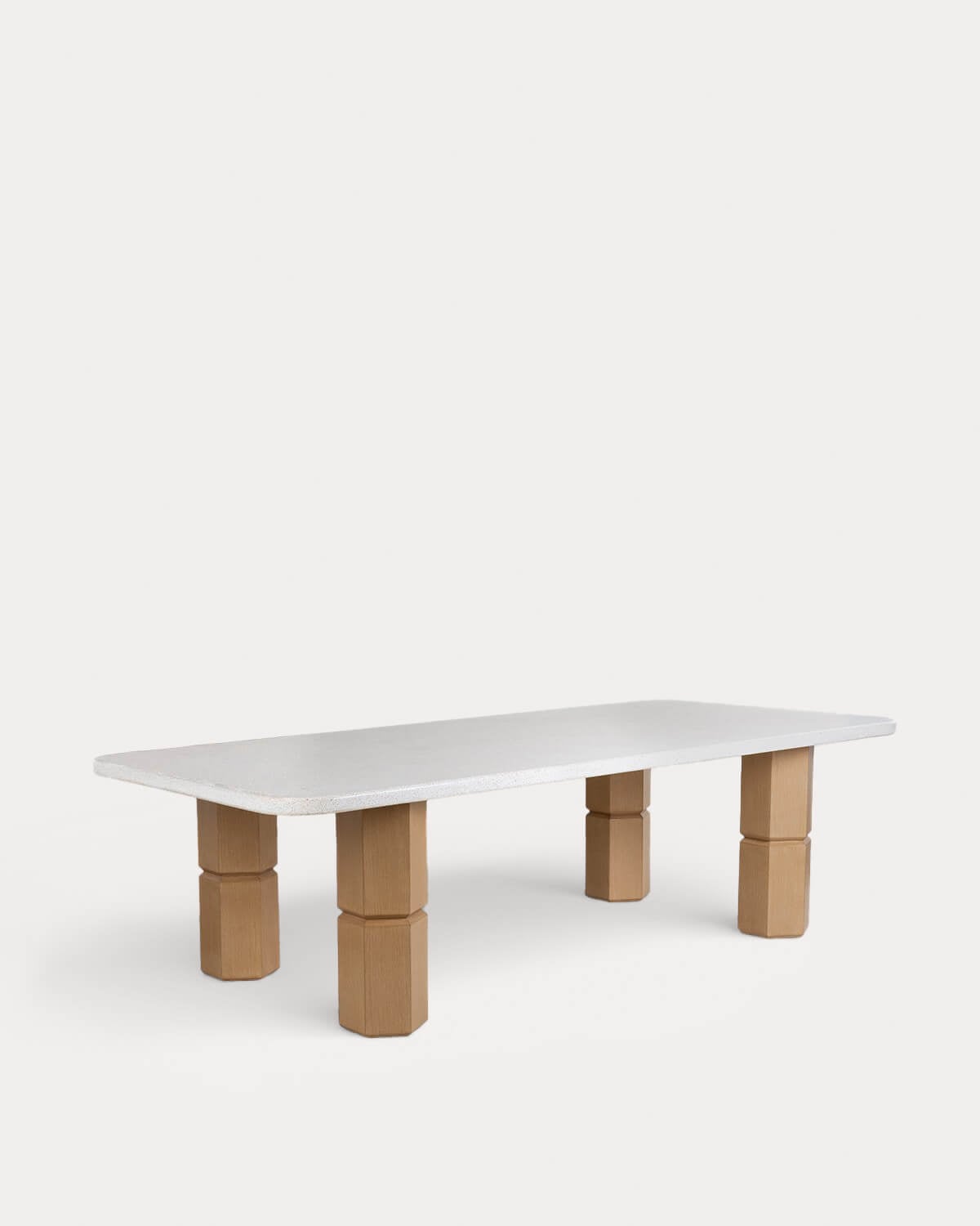 Ixiar - Mesa de Comedor Rectangular de Terrazo y Madera de Acacia (270x120 cm) Ixiar