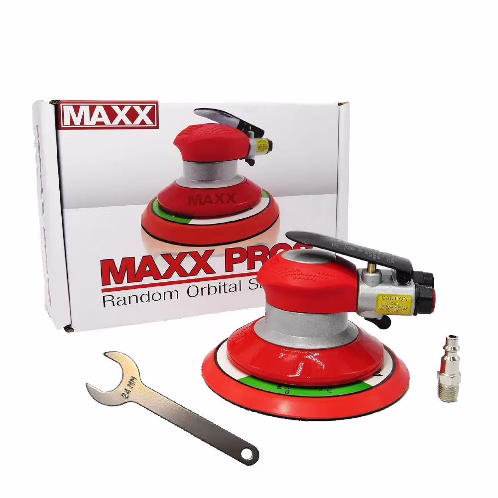 MAXX PROS Random Orbital Sander �C Pneumatic Palm Sander �C 6�� x 3/16�� Diam. Orbit �C Hook and Loop Pad