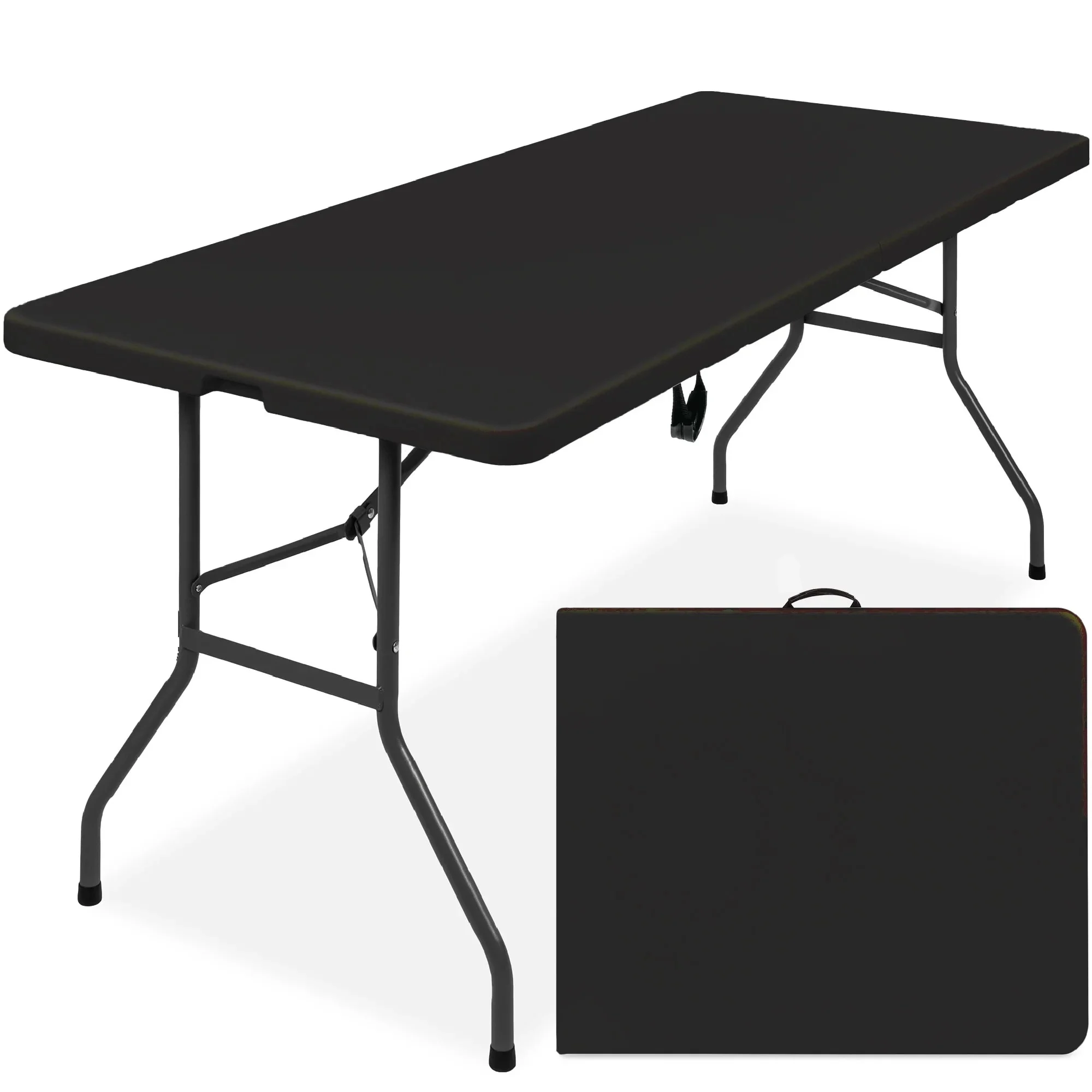 Best Choice Products 6ft Plastic Folding Table, Indoor Outdoor Heavy Duty Portable w/ Handle, Lock - White